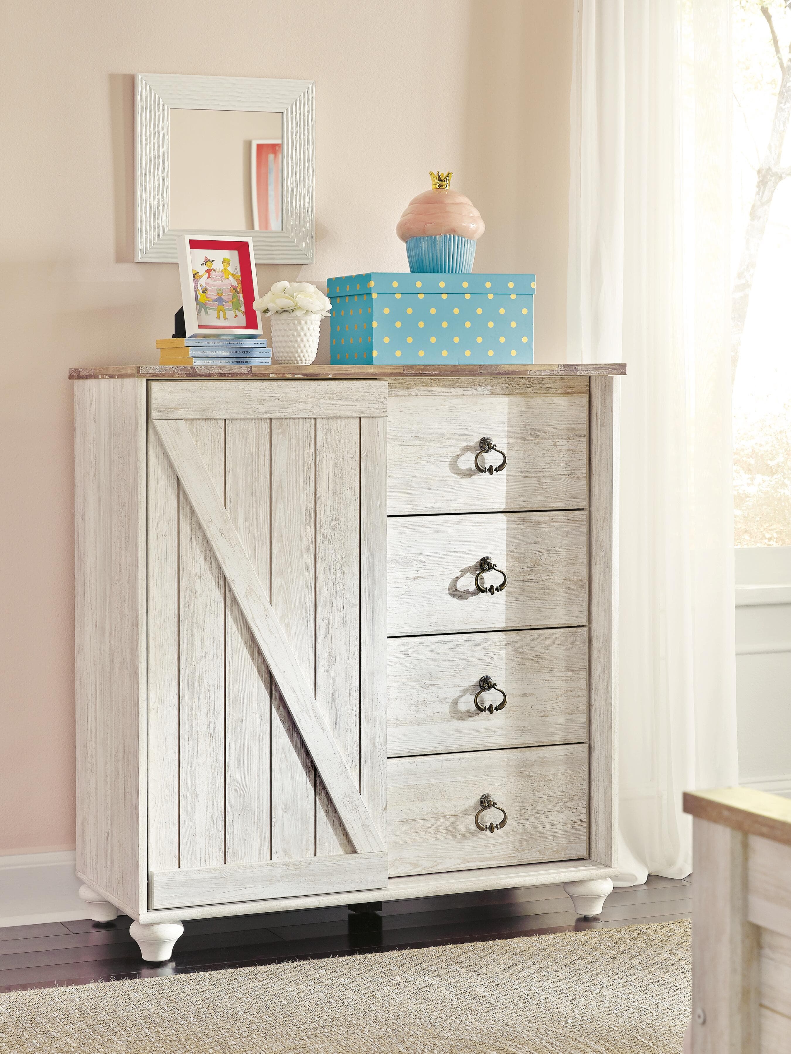 Willowton Dressing Chest — Brown/Beige & White — view 2