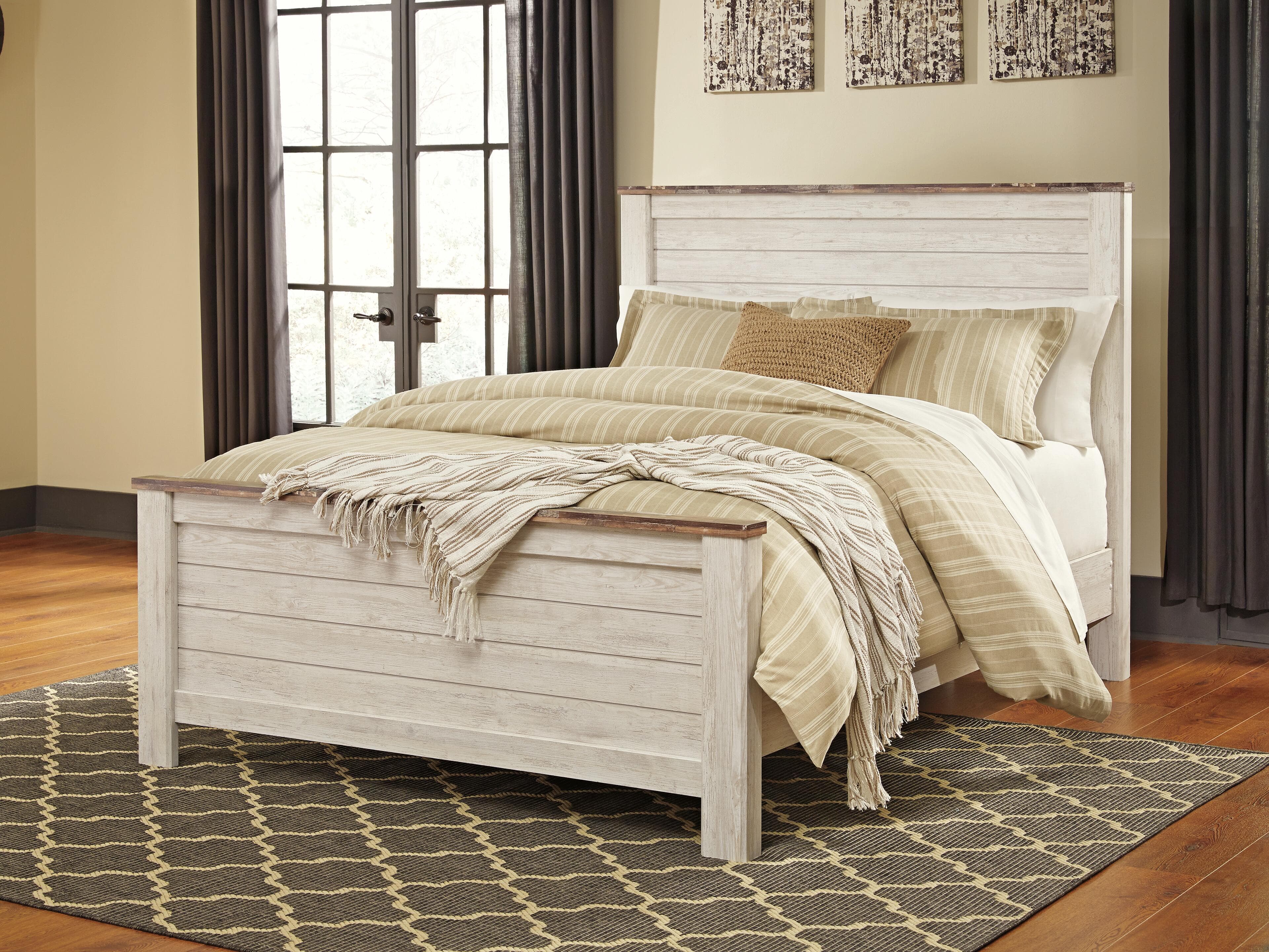 Willowton Queen Panel Bed — White — view 2
