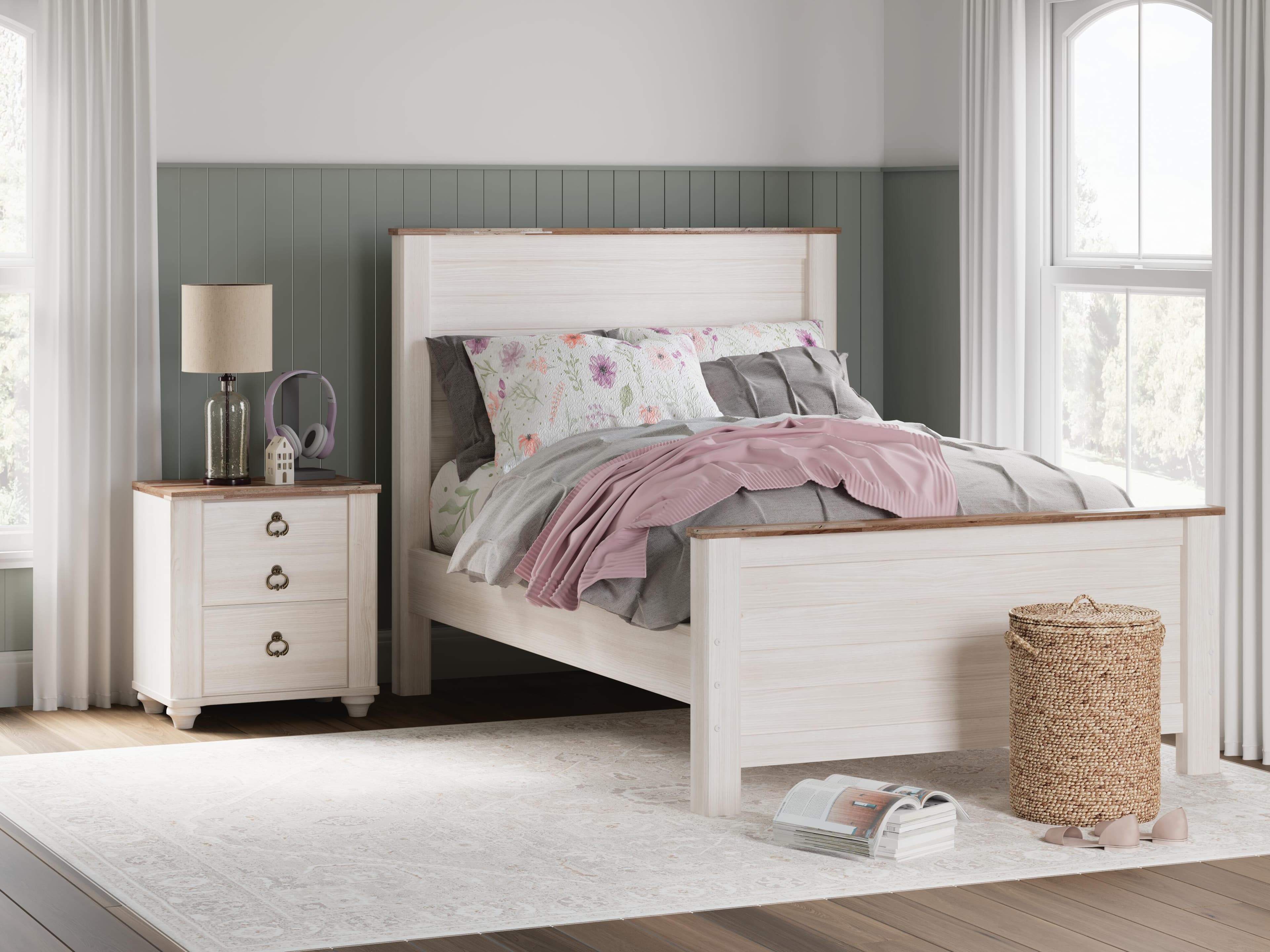 Willowton Full Panel Bed — White — view 2