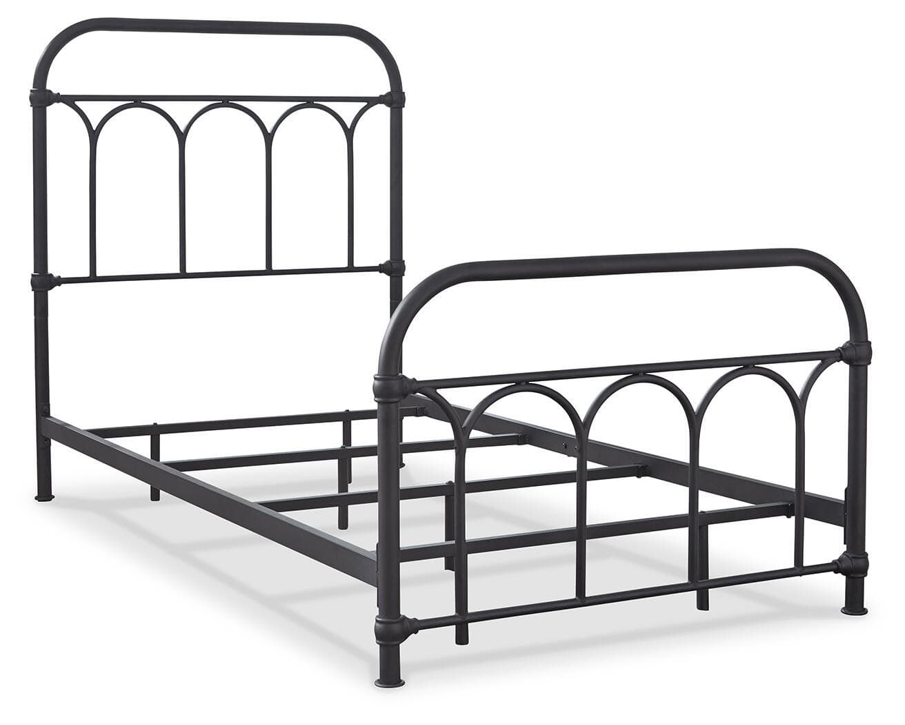 Nashburg Twin Metal Bed — Brown/Beige — view 5