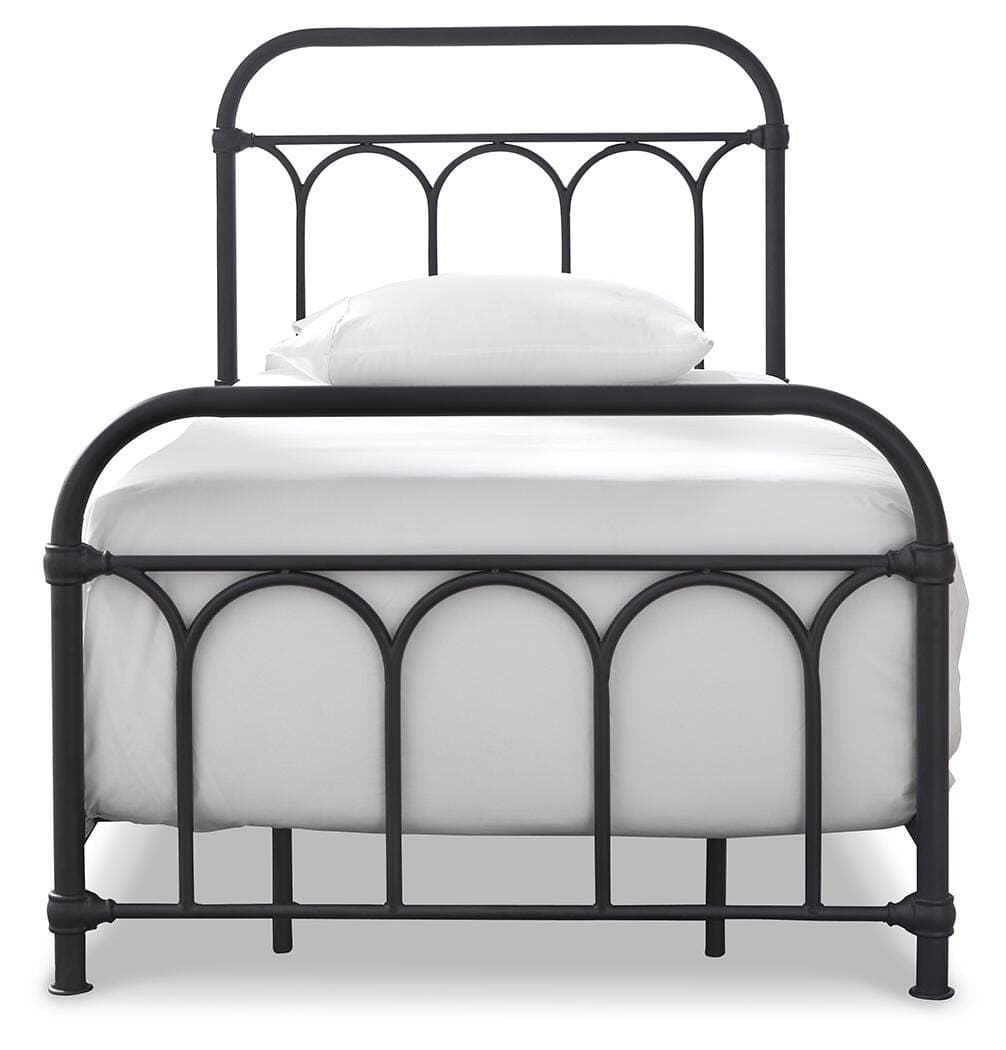 Nashburg Twin Metal Bed — Brown/Beige — view 3