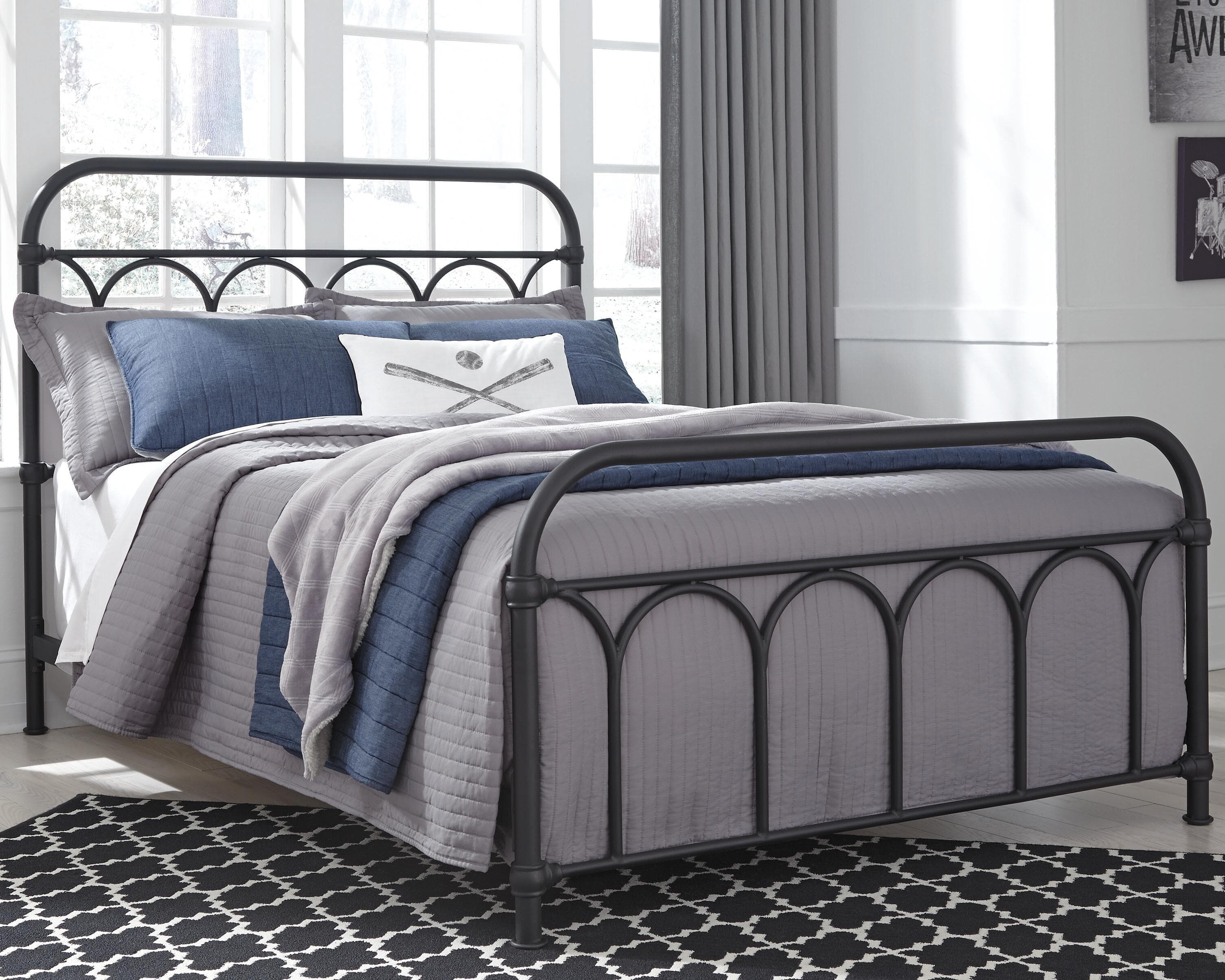 Nashburg Full Metal Bed — Brown/Beige — view 2