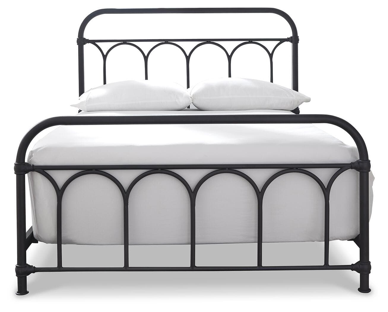Nashburg Full Metal Bed — Brown/Beige — view 3