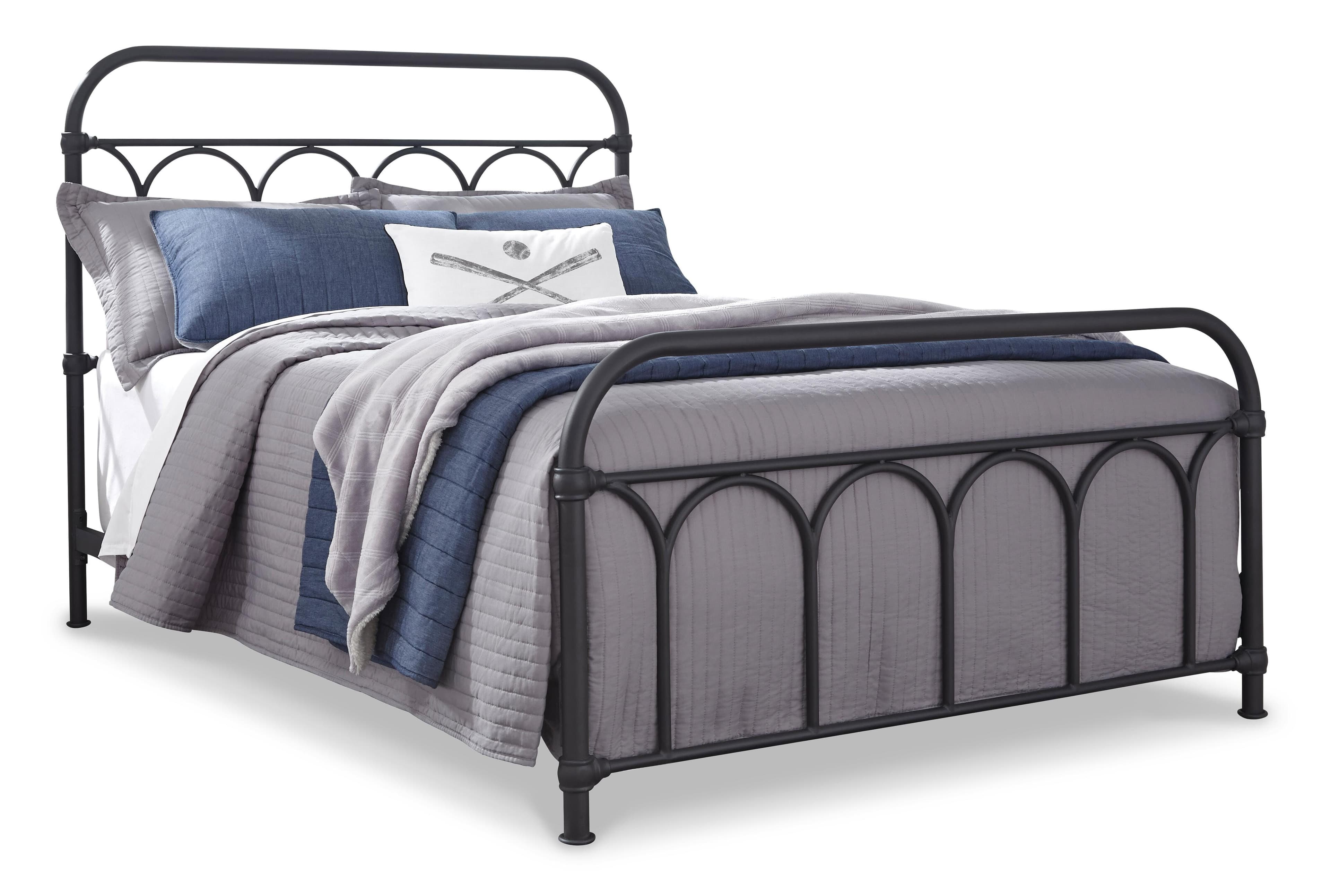 Nashburg Full Metal Bed — Brown/Beige — view 6