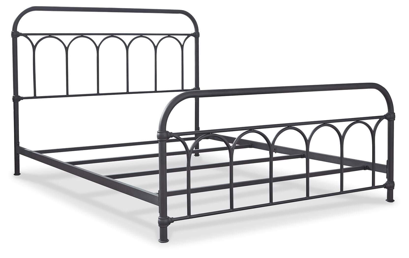 Nashburg Queen Metal Bed — Brown/Beige — view 5