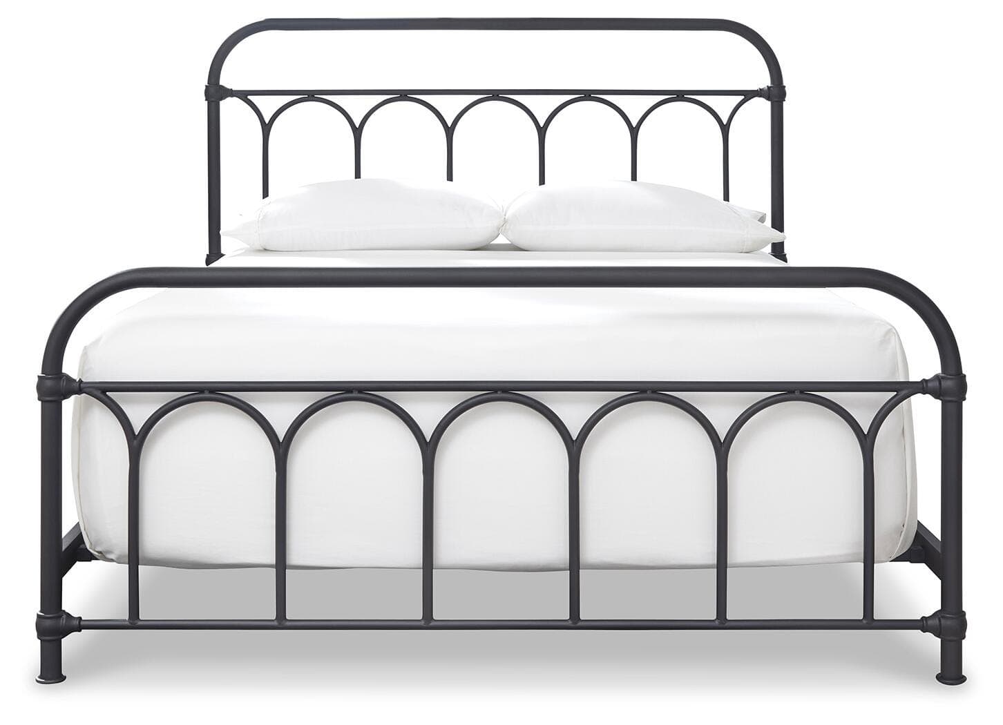 Nashburg Queen Metal Bed — Brown/Beige — view 3