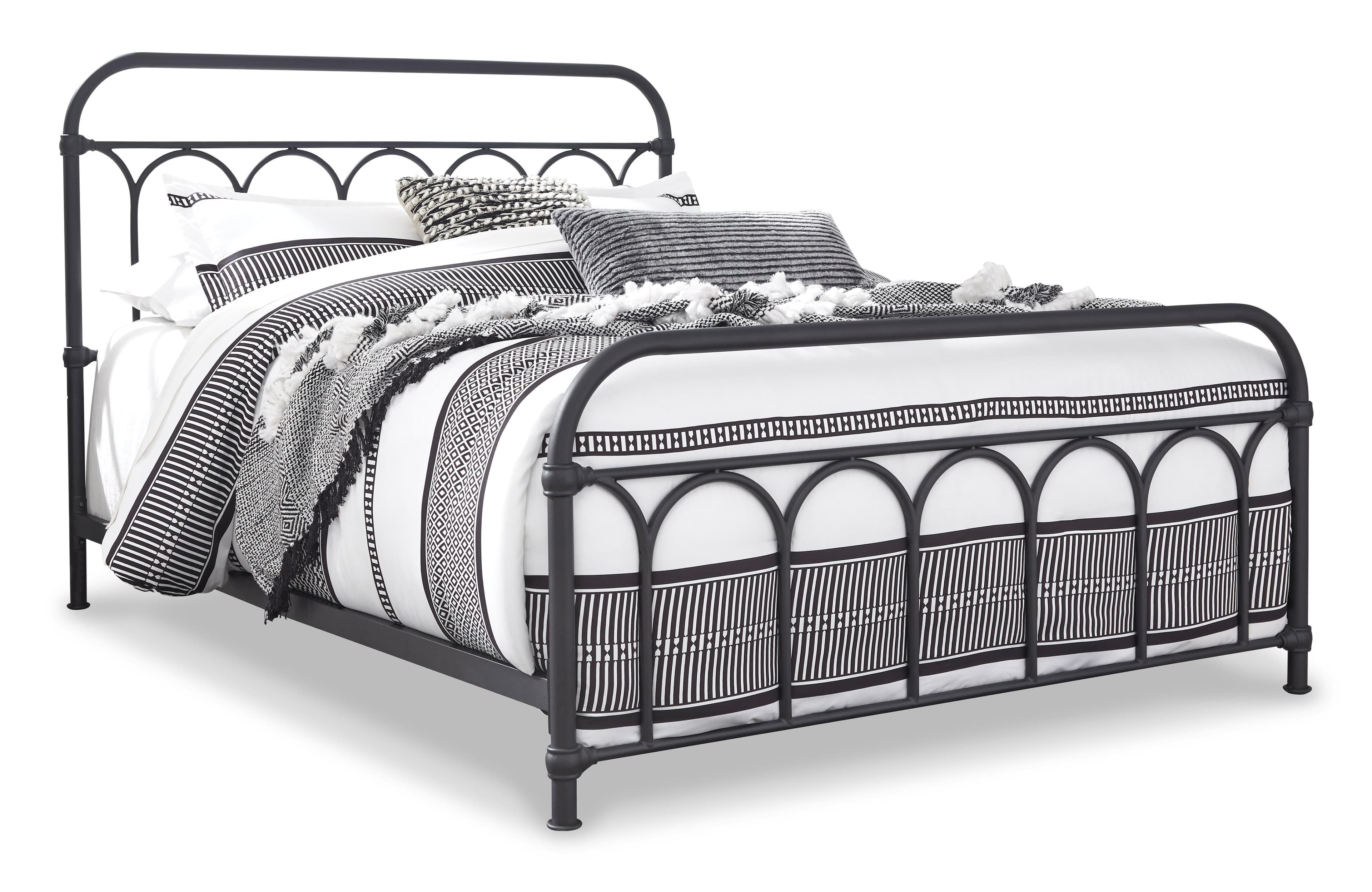 Nashburg Queen Metal Bed — Brown/Beige — view 6