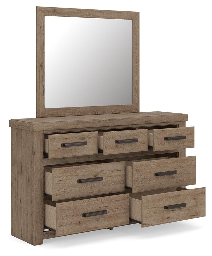 Garistyn Dresser and Mirror — Light Brown — view 3