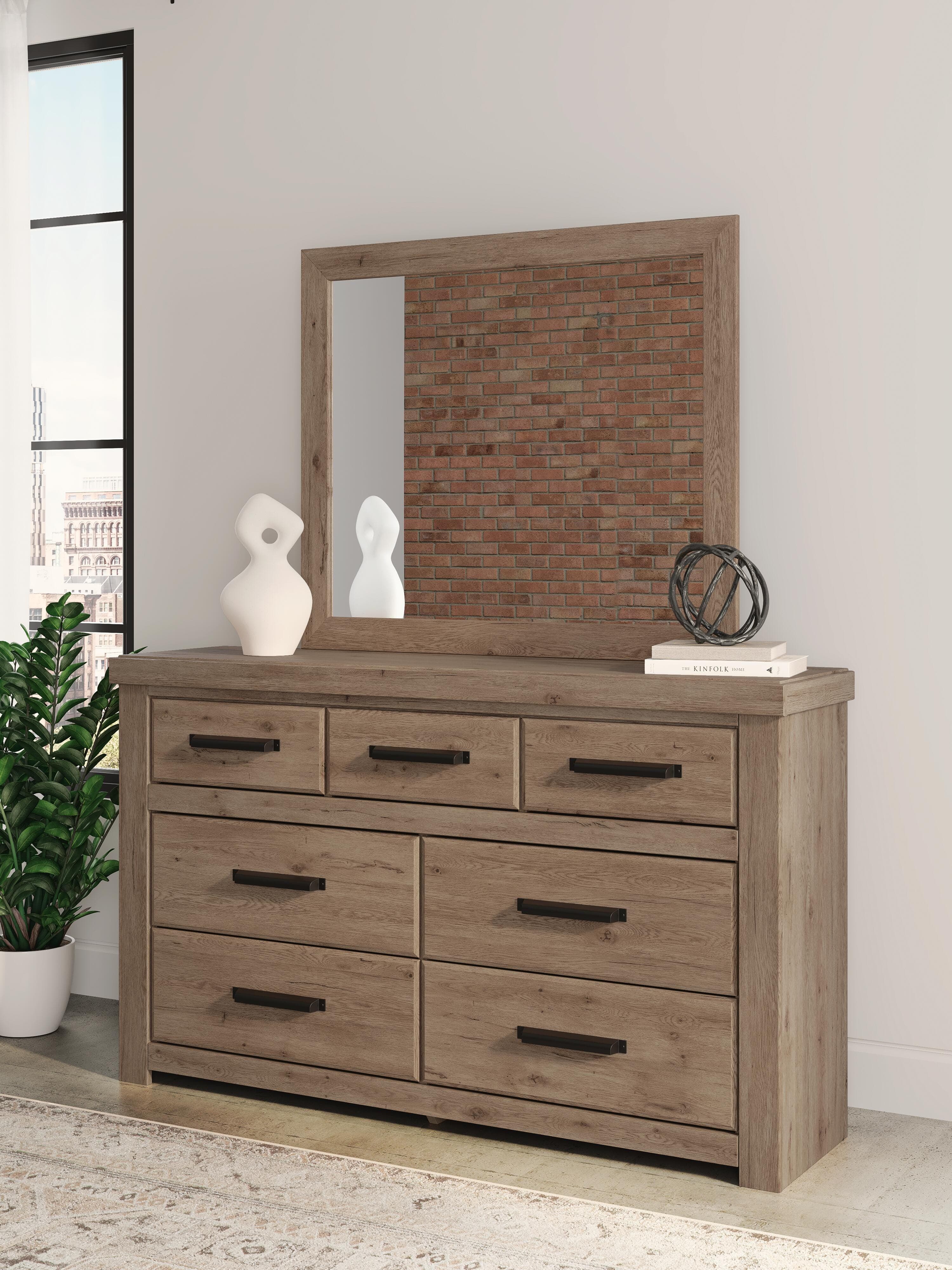 Garistyn Dresser and Mirror — Light Brown — view 2