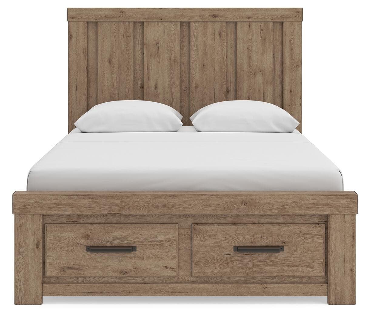 Garistyn Queen Panel Storage Bed — Light Brown — view 6