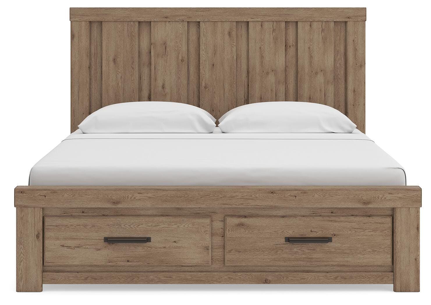 Garistyn King Panel Storage Bed — Light Brown — view 6