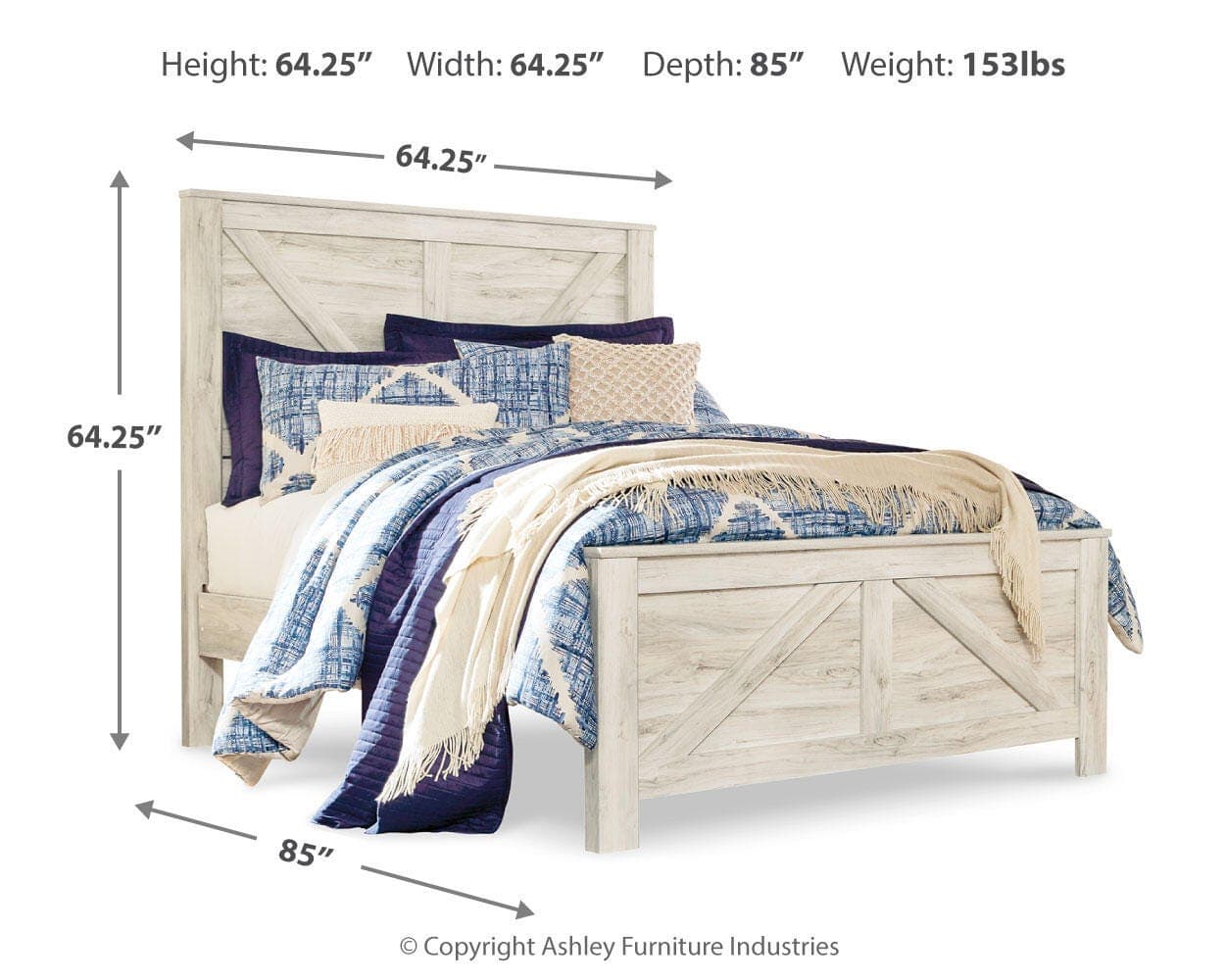 Bellaby Queen Crossbuck Panel Bed — White — view 4