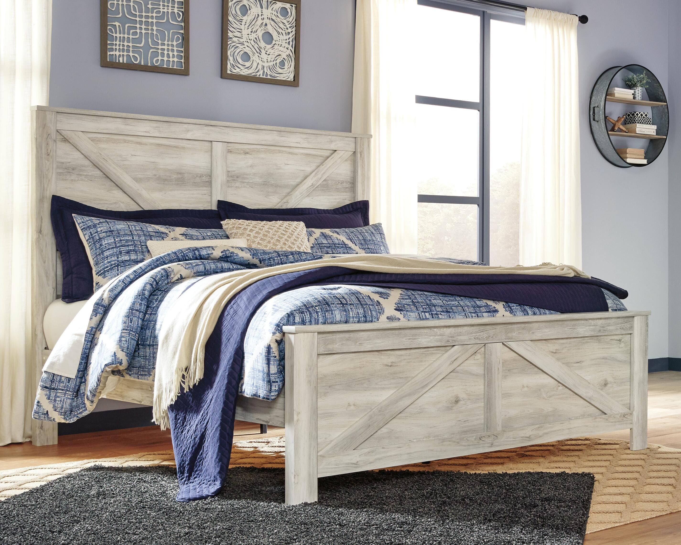 Bellaby King Crossbuck Panel Bed — White — view 2