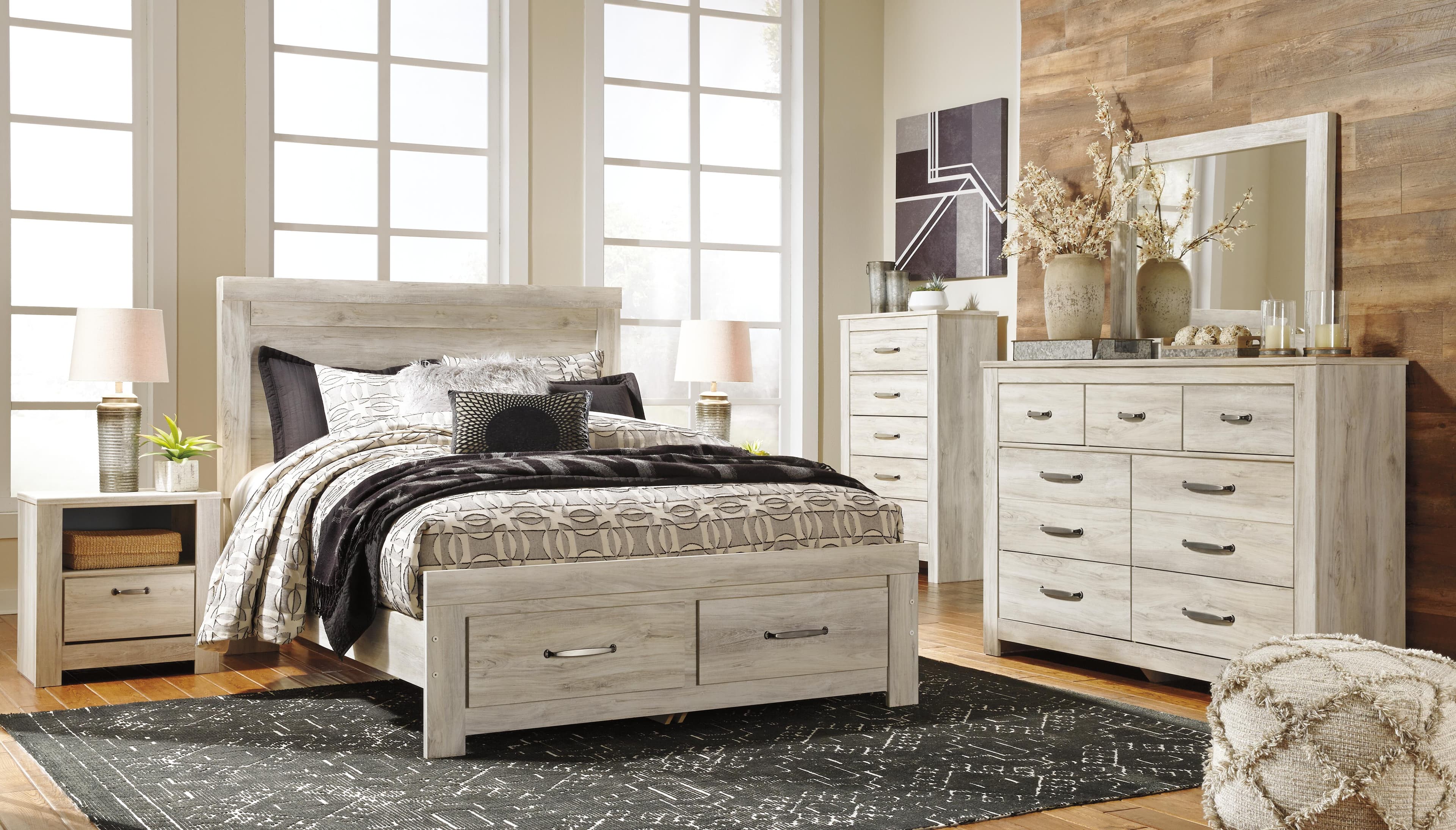 Bellaby Queen Platform Bed with 2 Storage Drawers — White — view 6