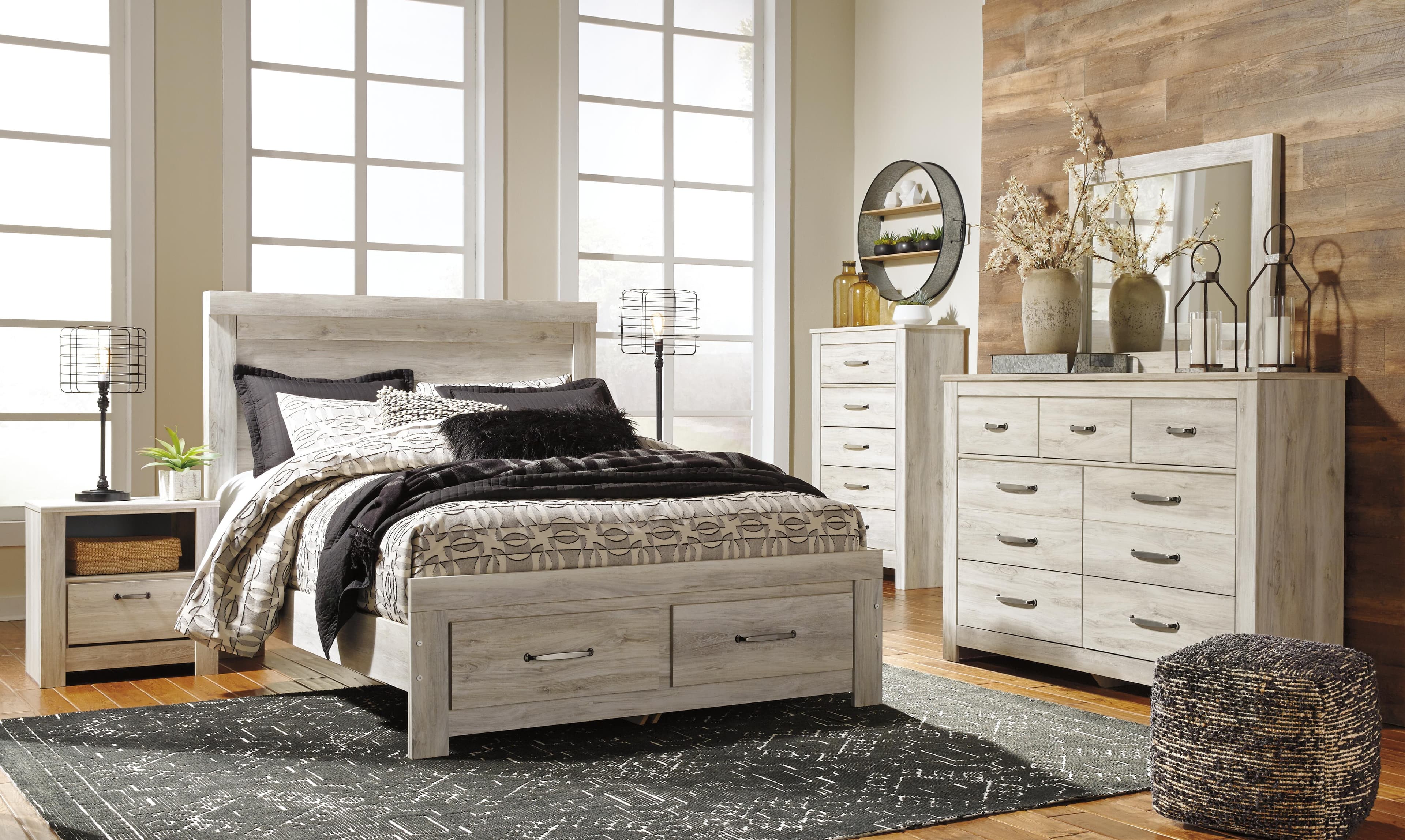 Bellaby Queen Platform Bed with 2 Storage Drawers — White — view 3