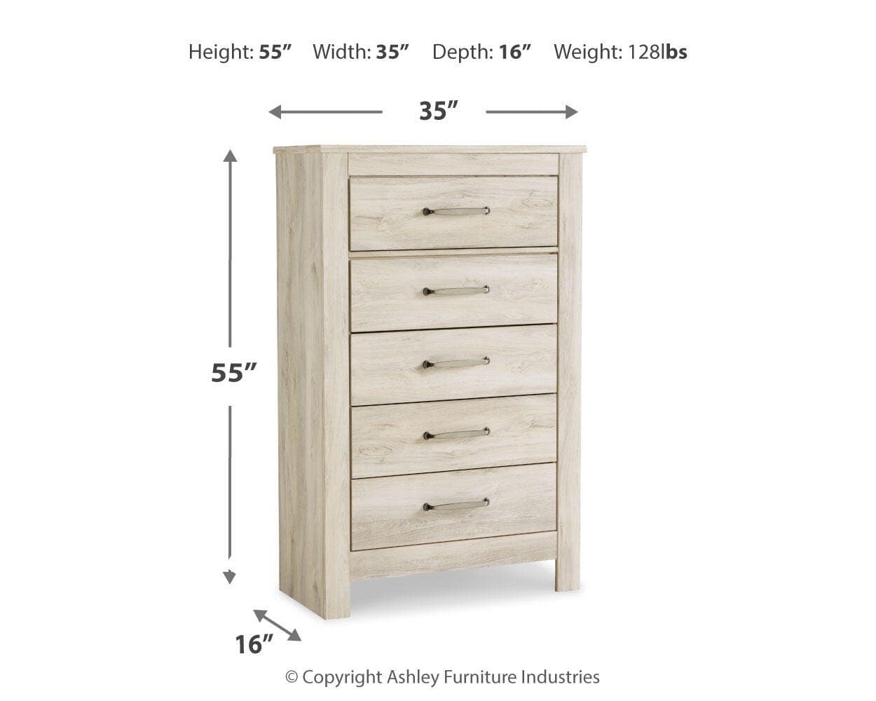 Bellaby Chest of Drawers — White & Brown/Beige — view 4