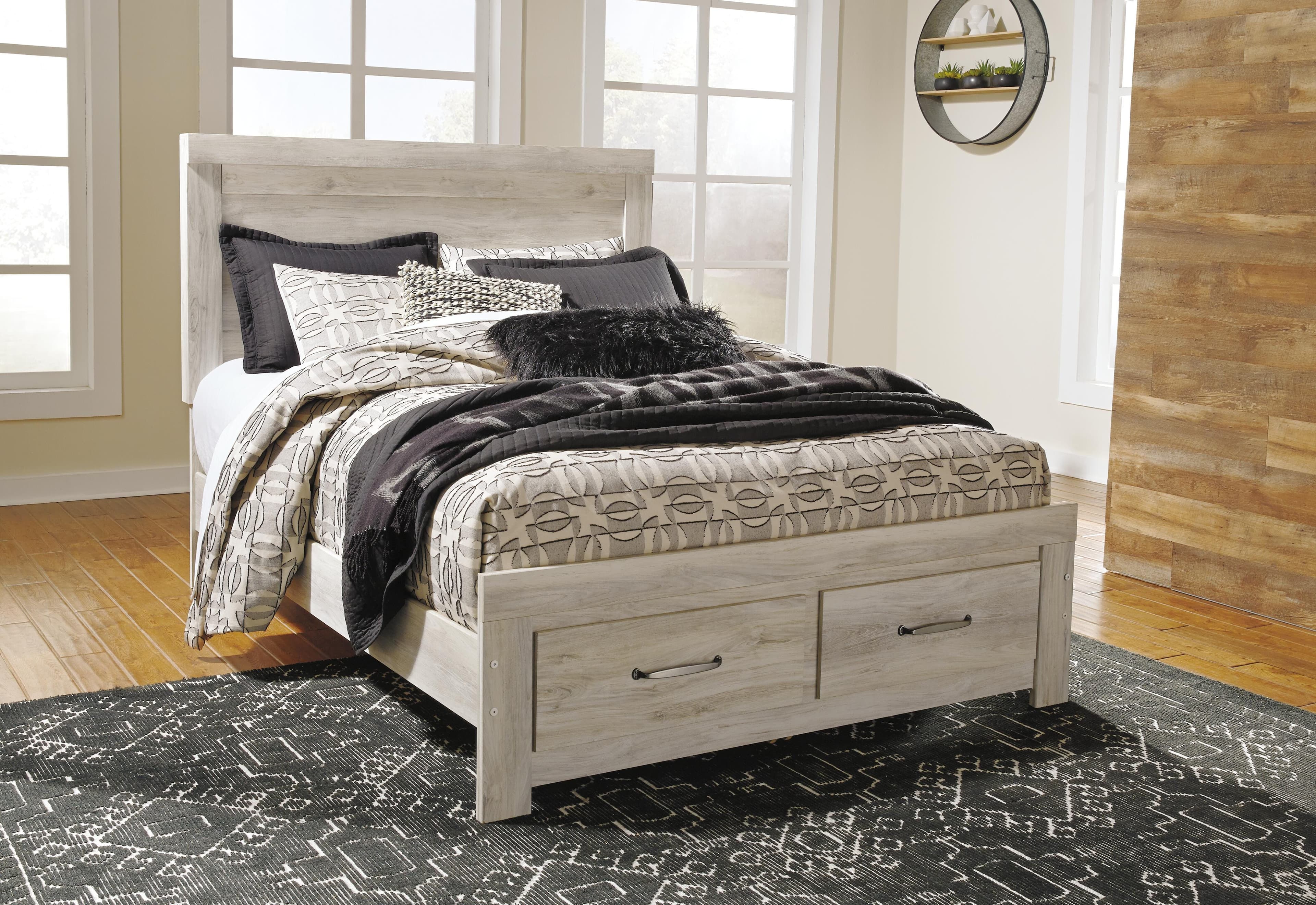 Bellaby Queen Platform Bed with 2 Storage Drawers — White — view 2