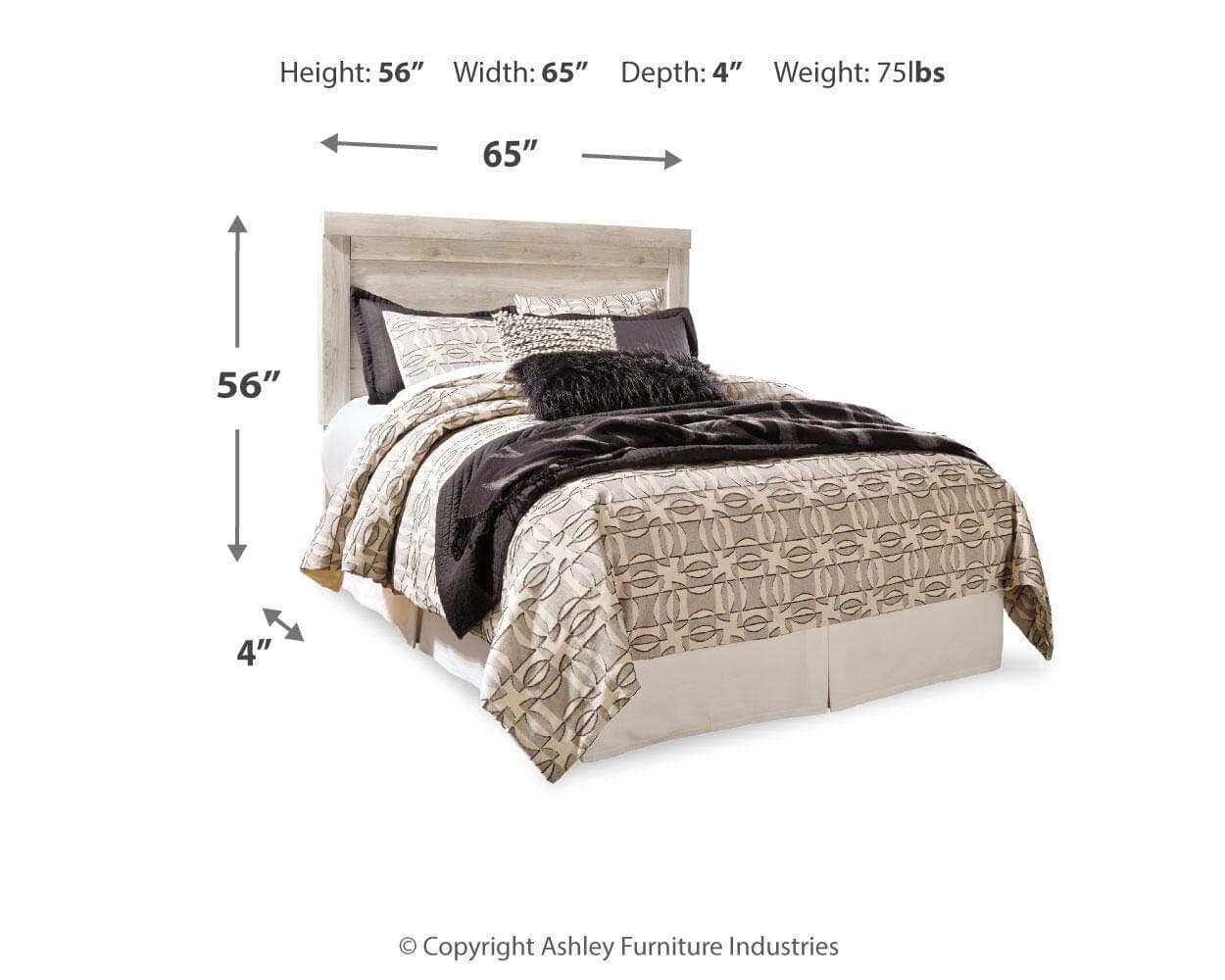 Bellaby Queen Panel Headboard — White & Brown/Beige — view 4