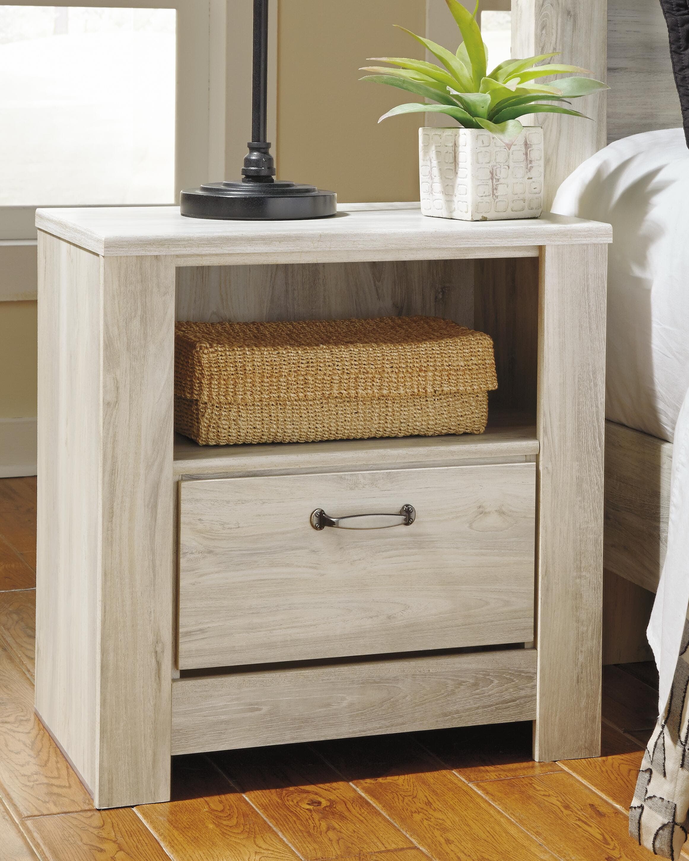 Bellaby Nightstand — White & Brown/Beige — view 2