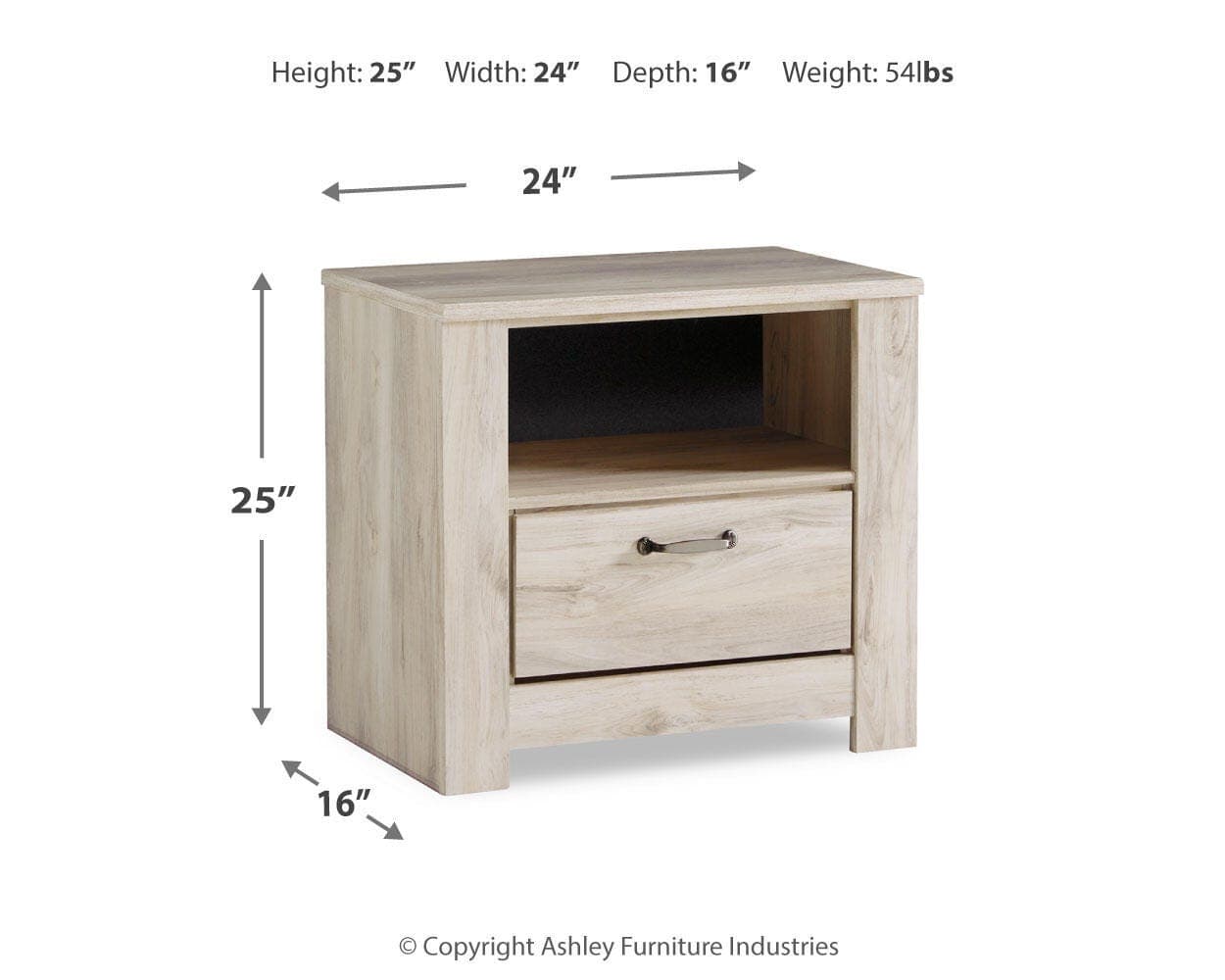 Bellaby Nightstand — White & Brown/Beige — view 4