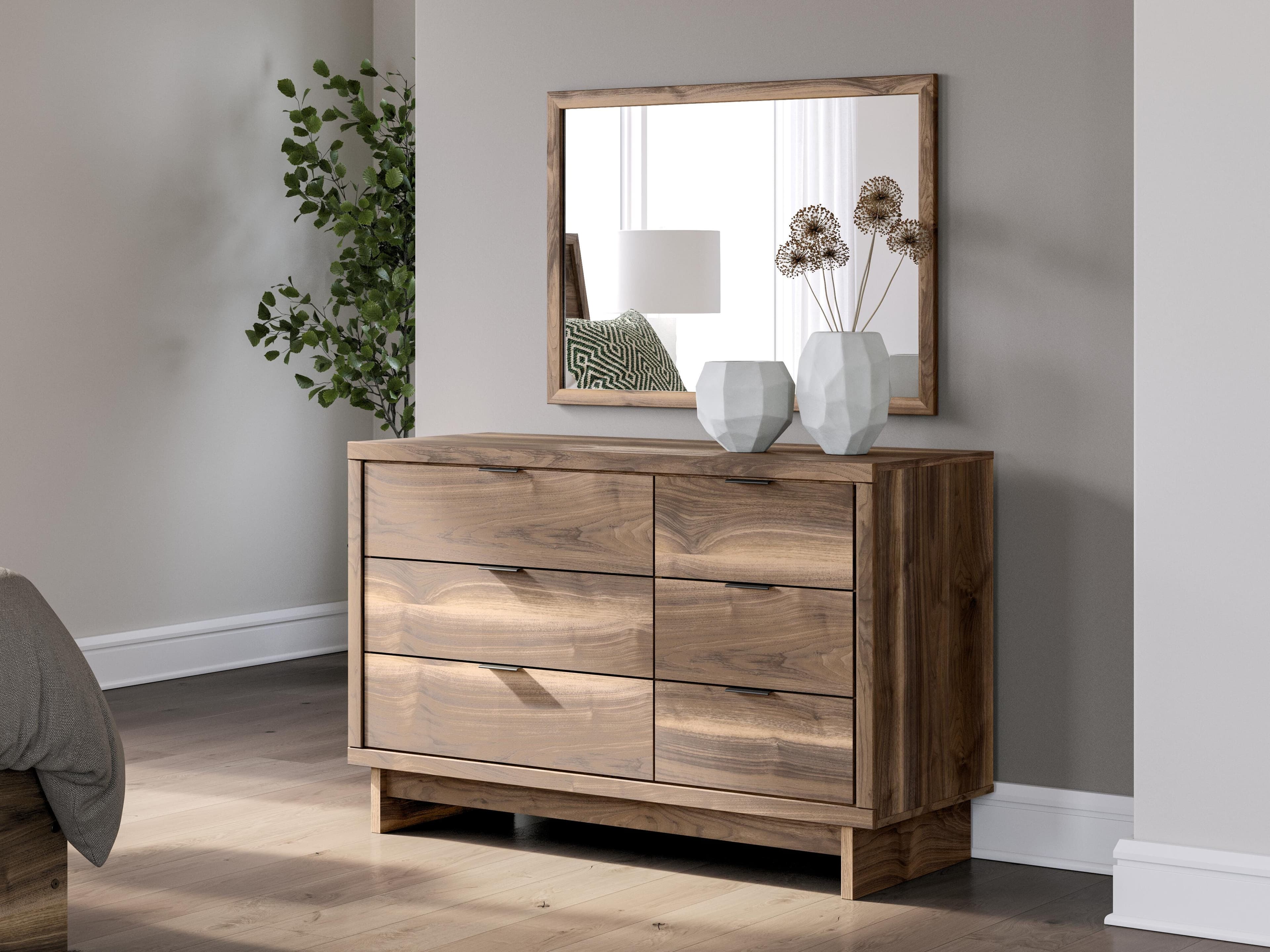Zadilyn Dresser and Mirror — Brown/Beige — view 2