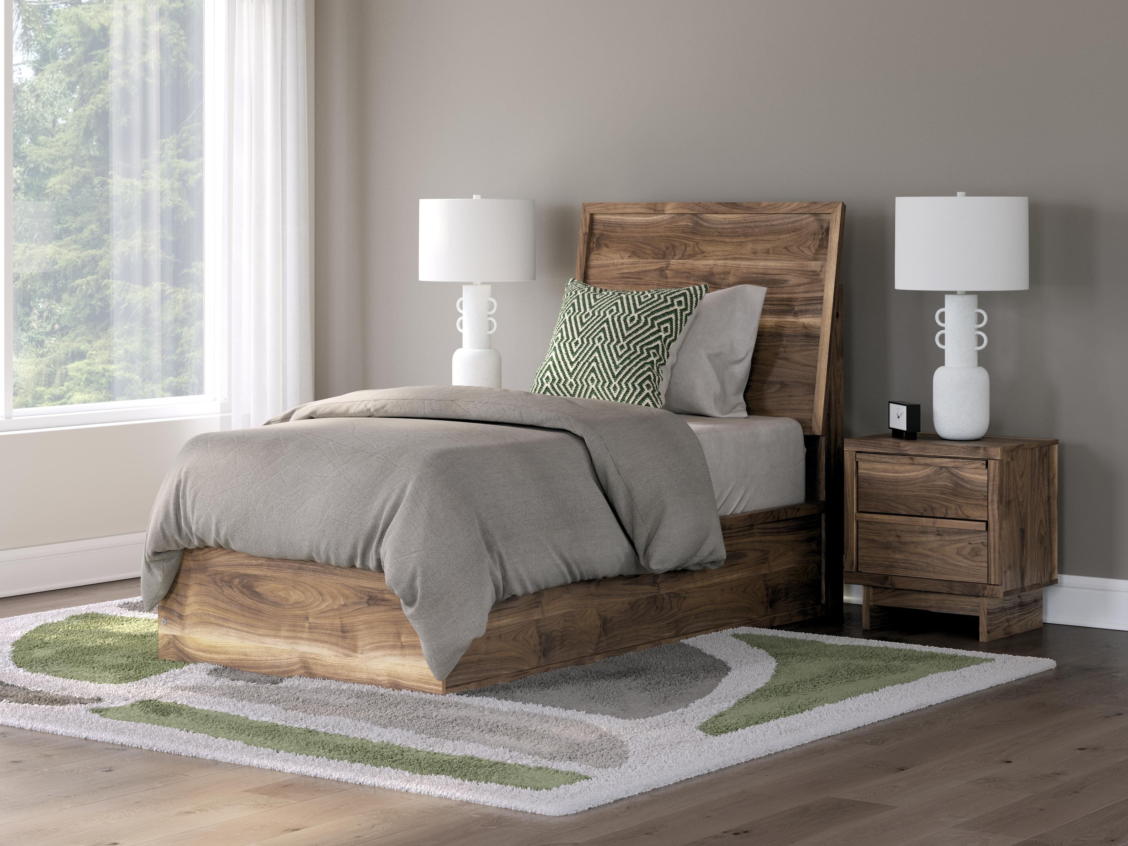 Zadilyn Twin Panel Bed — Brown/Beige — view 2