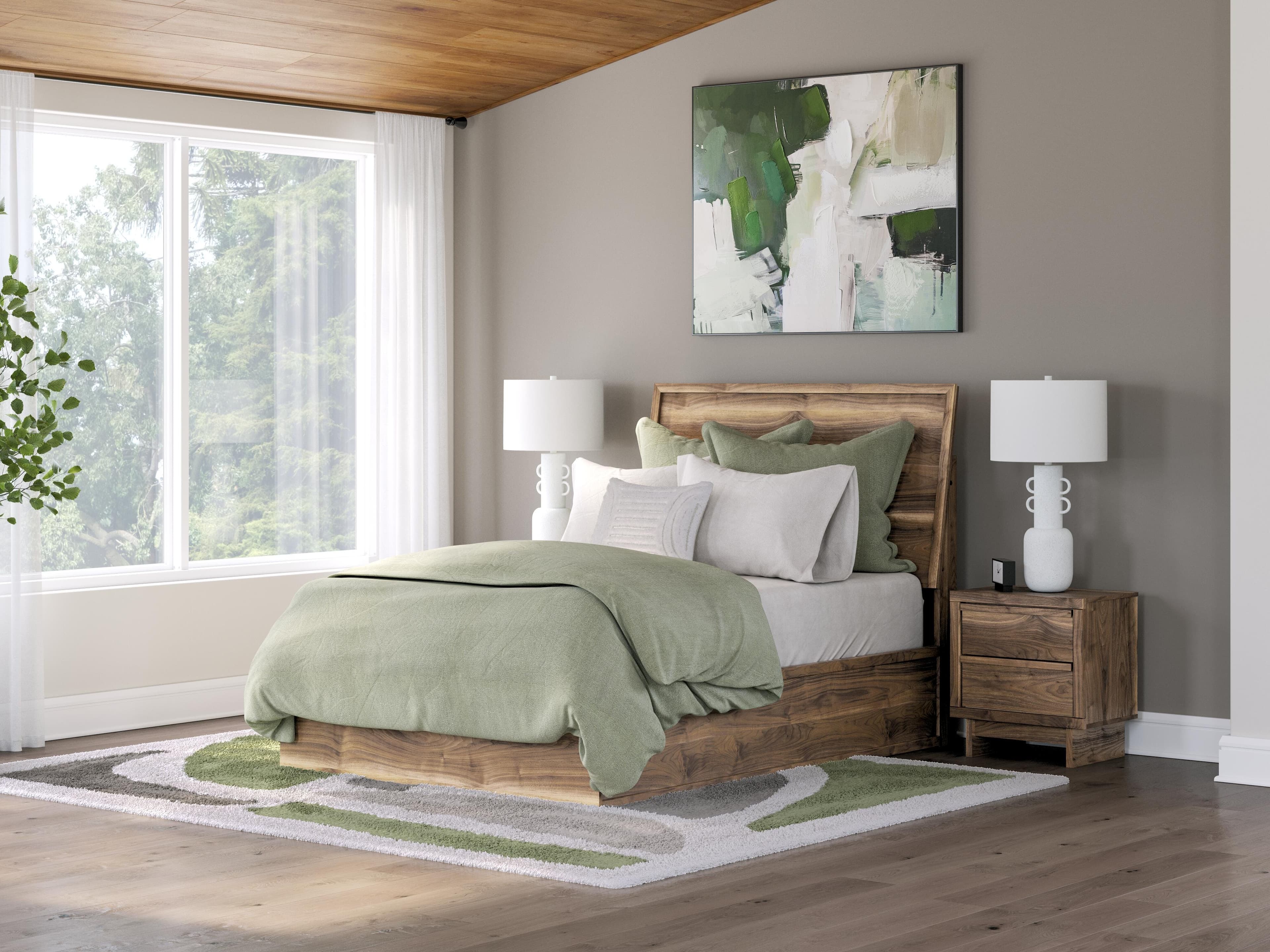 Zadilyn Full Panel Bed — Brown/Beige — view 2