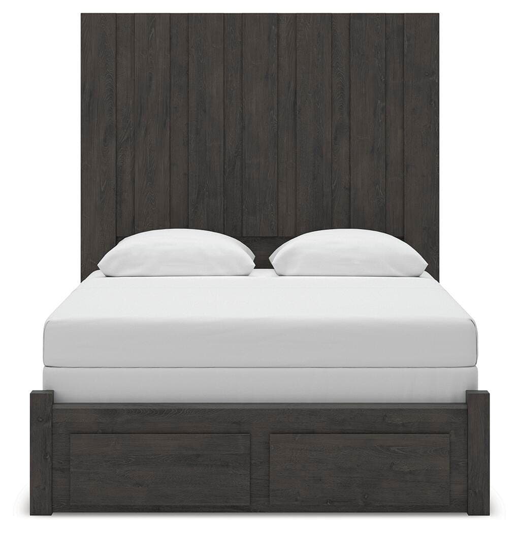 Parlayon Queen Panel Storage Bed — Black/Gray — view 6