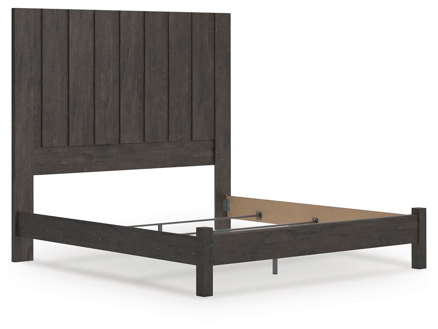 Parlayon King Panel Bed — Black/Gray — view 3