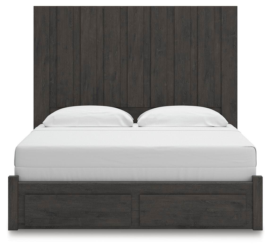 Parlayon King Panel Storage Bed — Black/Gray — view 6