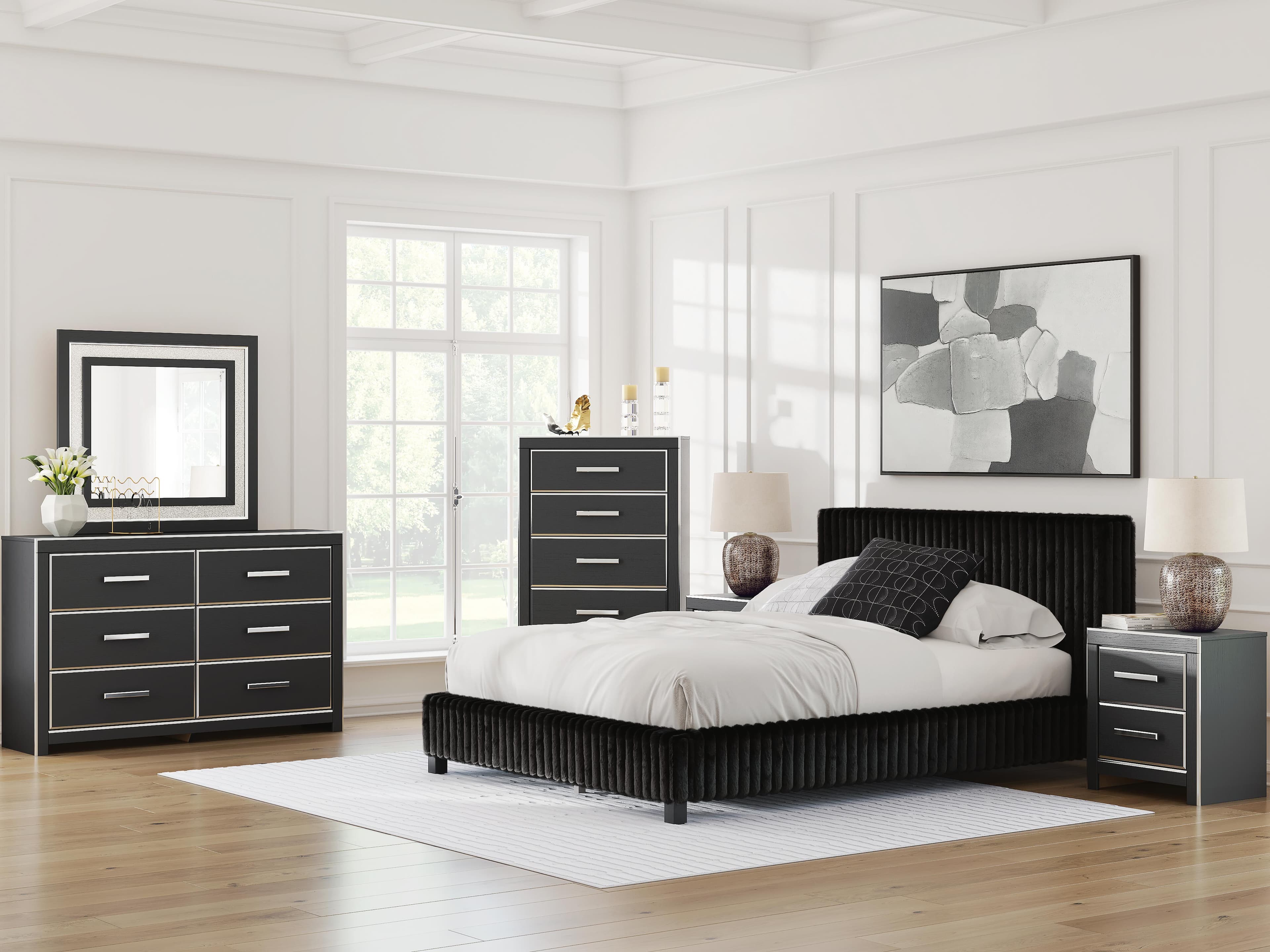 Birmonton Dresser and Mirror — Black — view 7