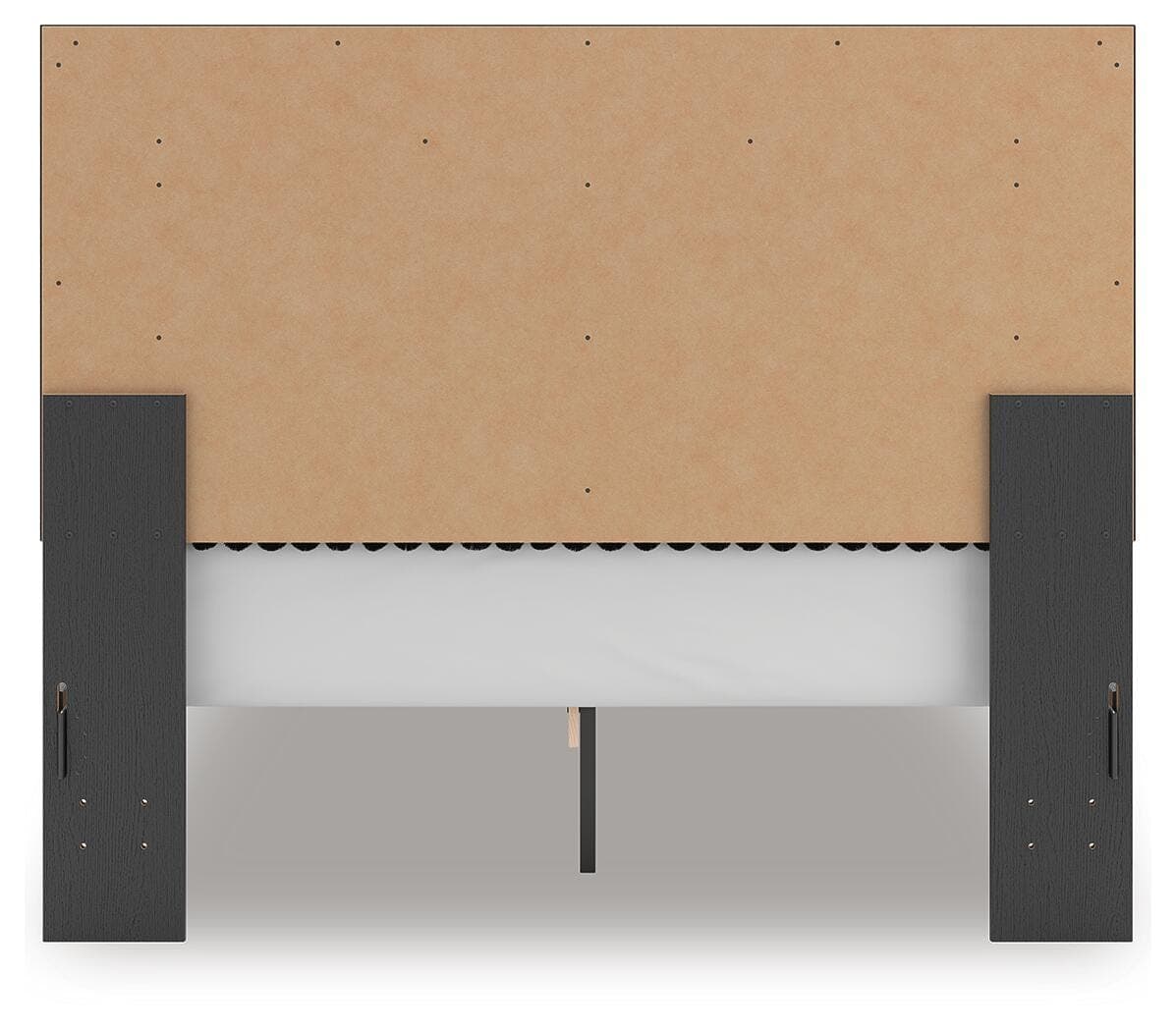 Birmonton Queen Upholstered Panel Platform Bed — Black — view 4