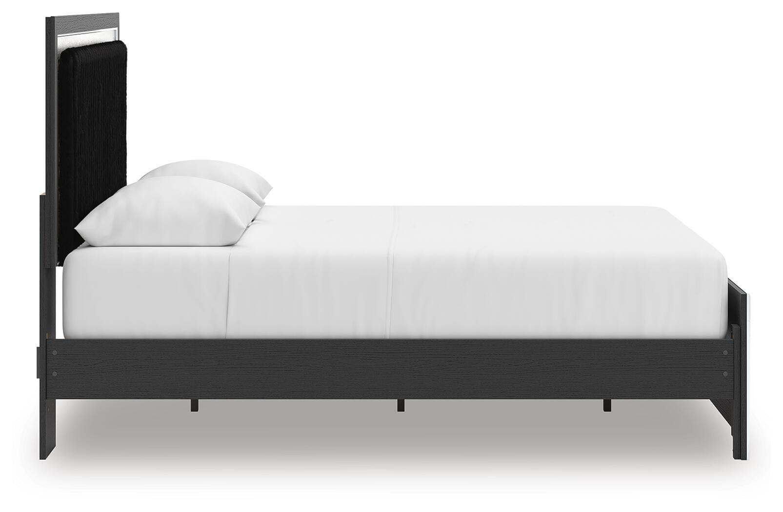 Birmonton Queen Upholstered Panel Platform Bed — Black — view 7