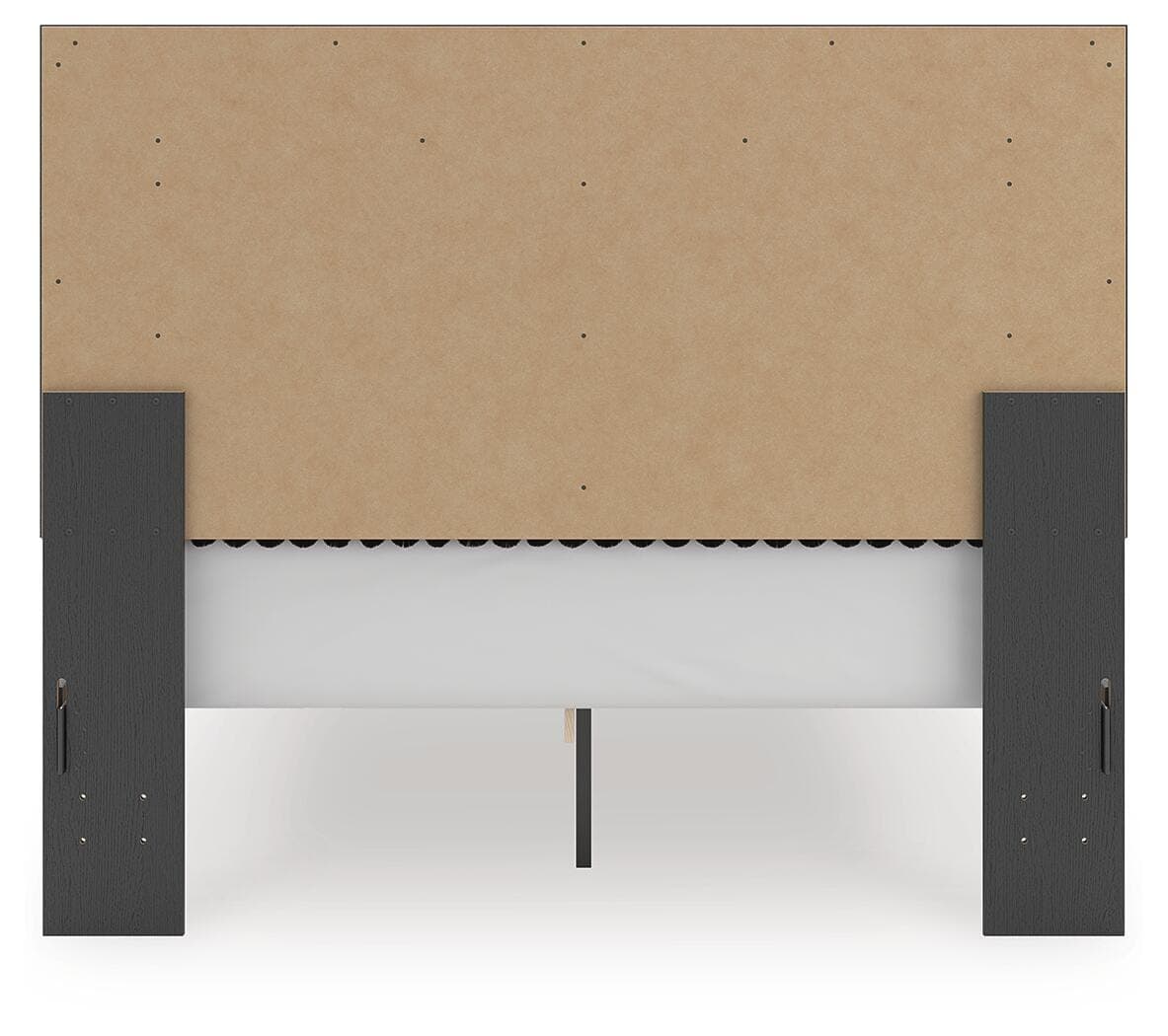 Birmonton Queen Upholstered Panel Platform Storage Bed — Black — view 7