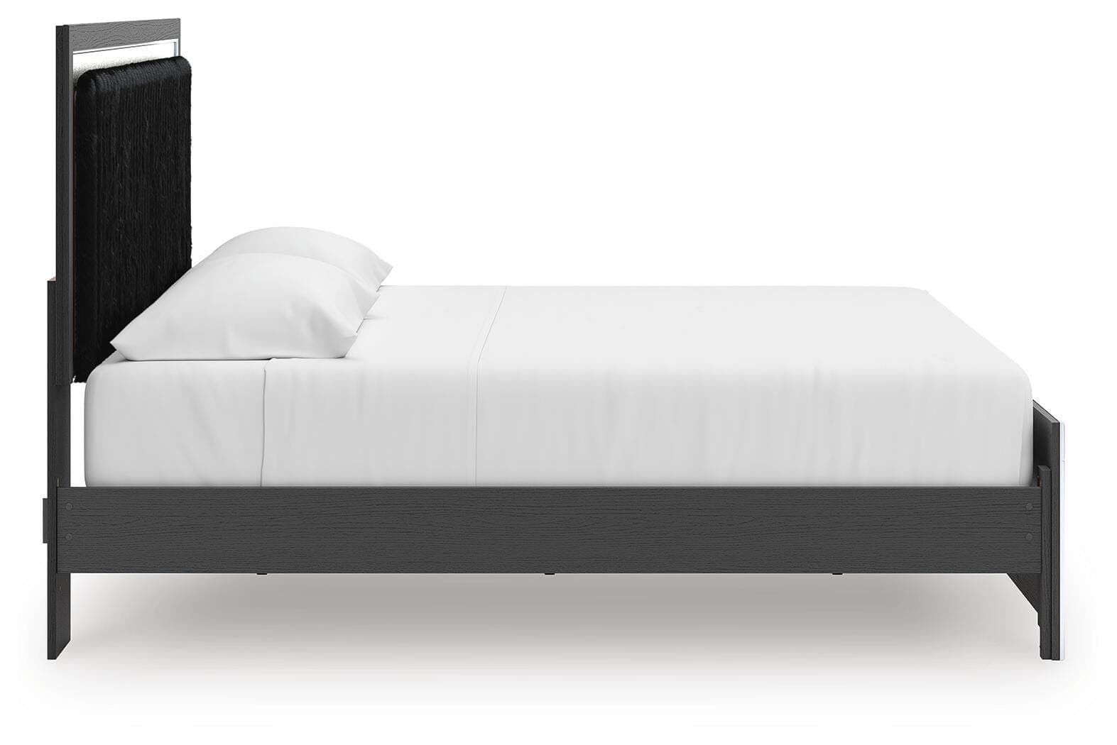 Birmonton King Upholstered Panel Platform Bed — Black — view 7