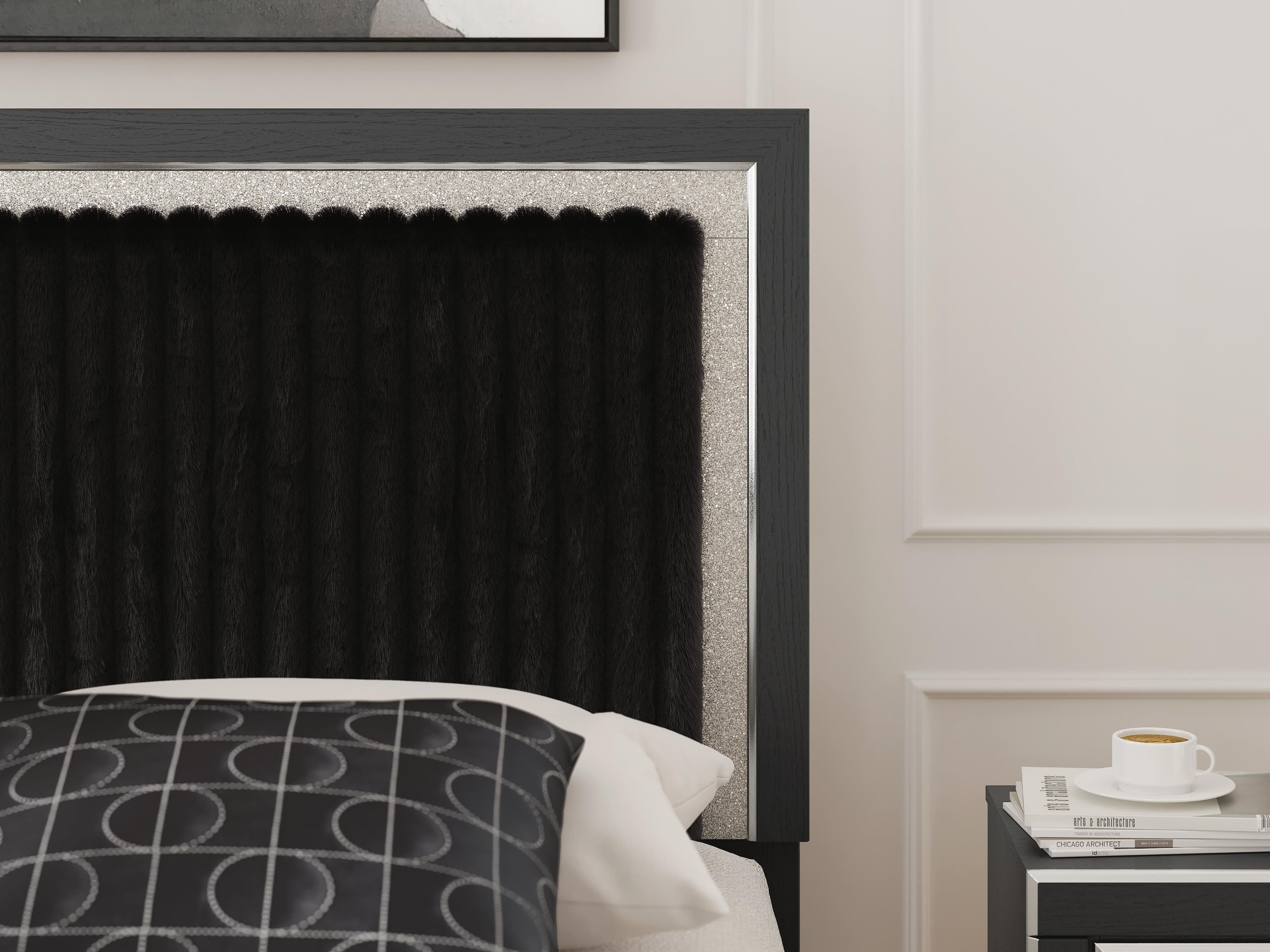 Birmonton King Upholstered Panel Bed — Black — view 5
