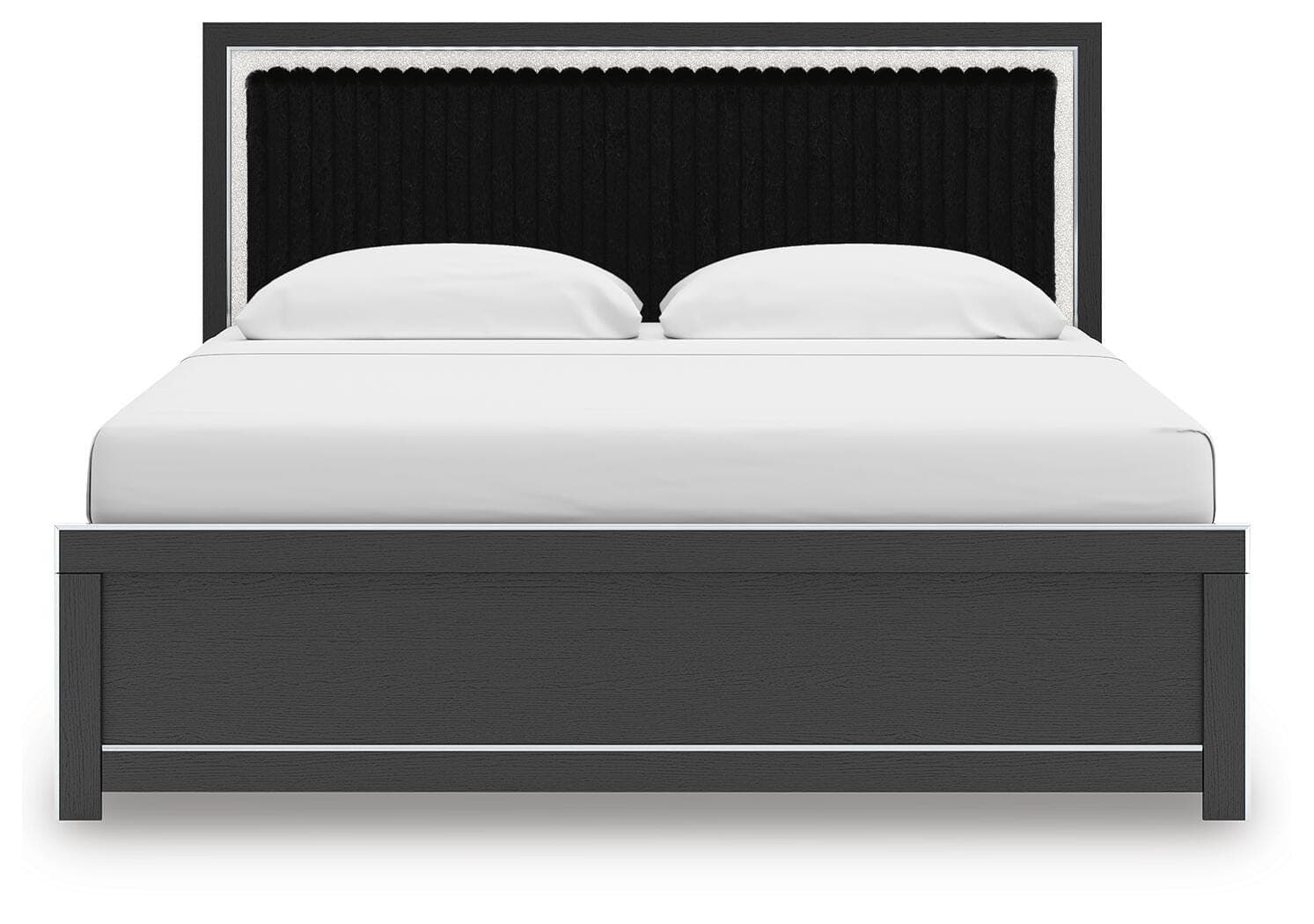 Birmonton King Upholstered Panel Bed — Black — view 6