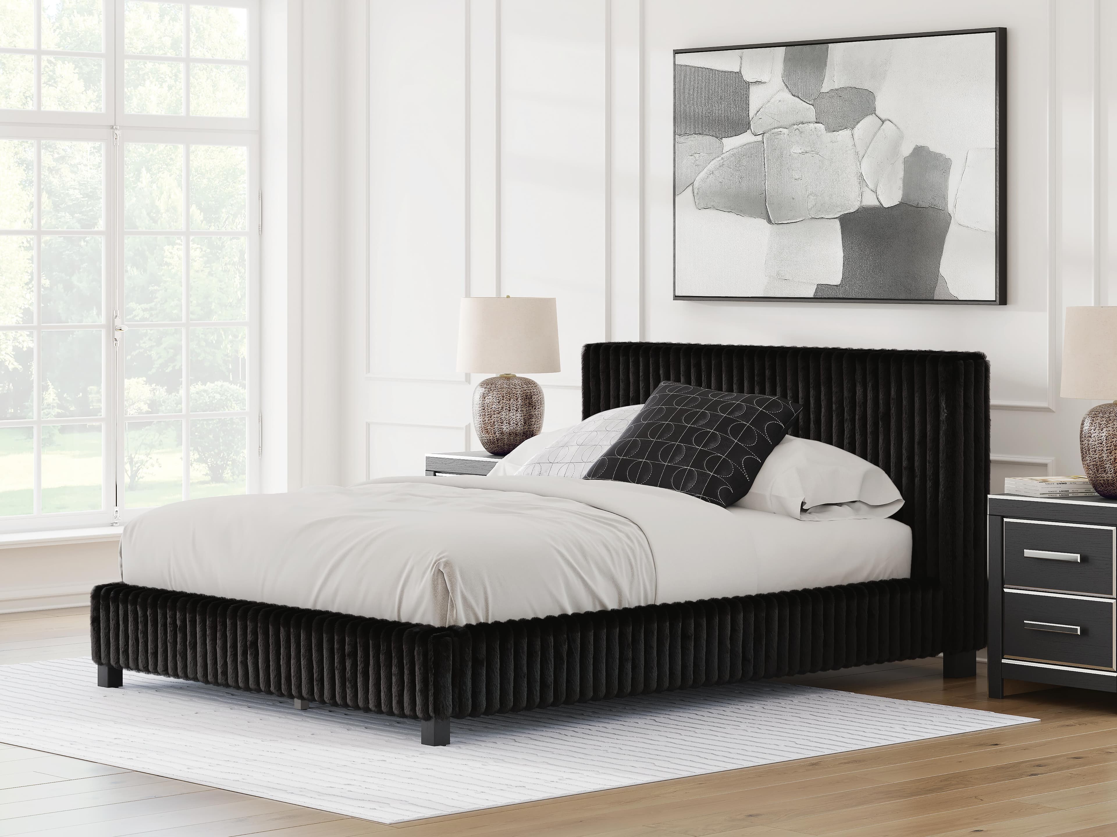 Birmonton Queen Upholstered Bed — Black — view 2
