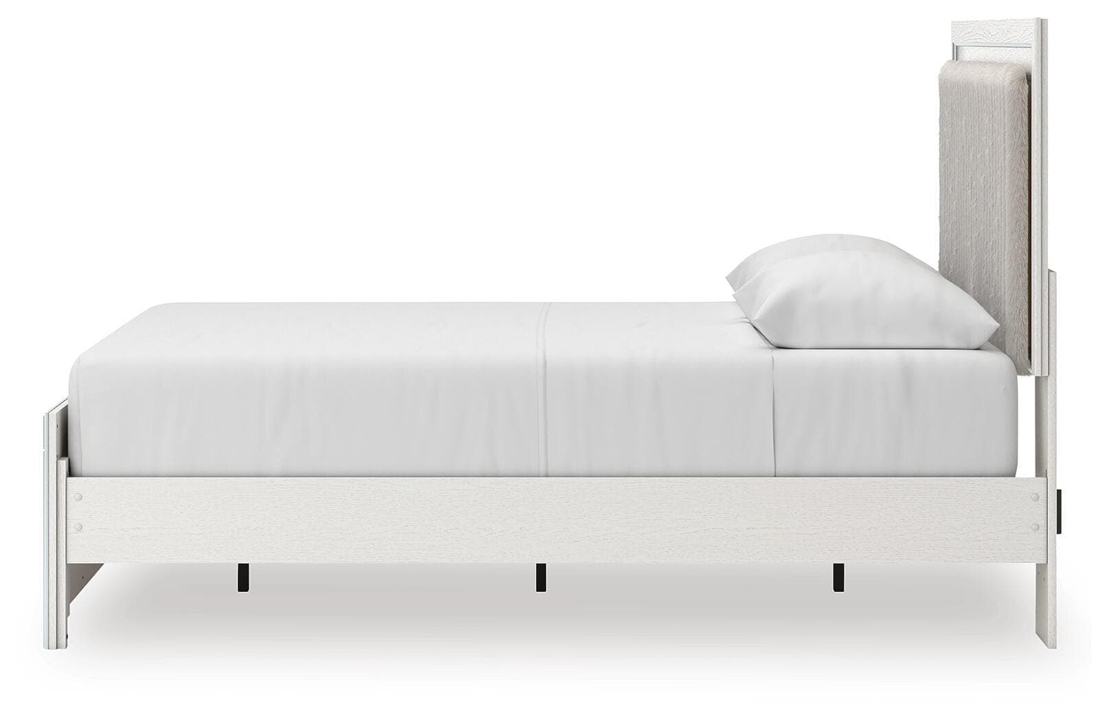 Birmonton Queen Upholstered Panel Platform Bed — White — view 8