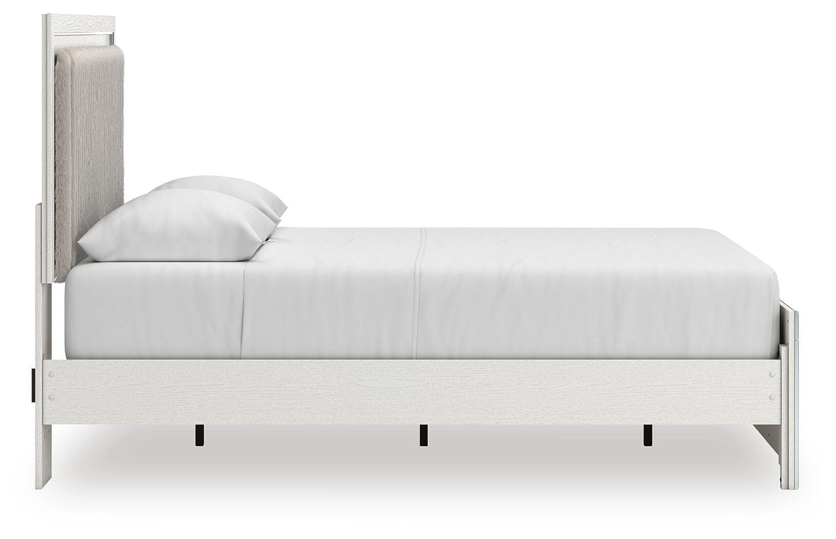 Birmonton Queen Upholstered Panel Platform Bed — White — view 6