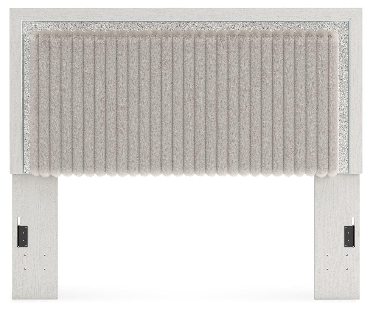 Birmonton Queen Upholstered Panel Headboard — White — view 3