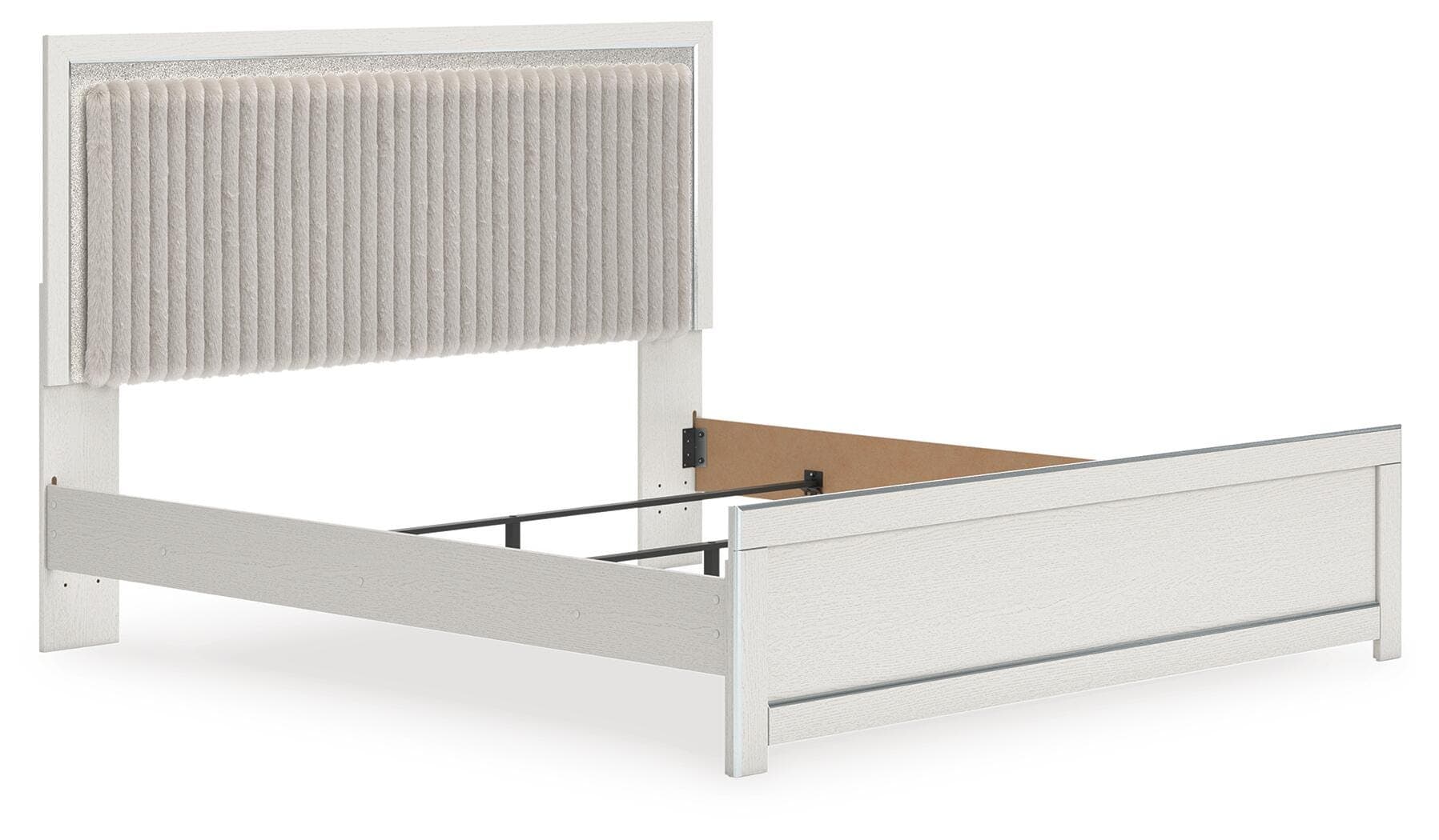 Birmonton King Upholstered Panel Bed — White — view 3