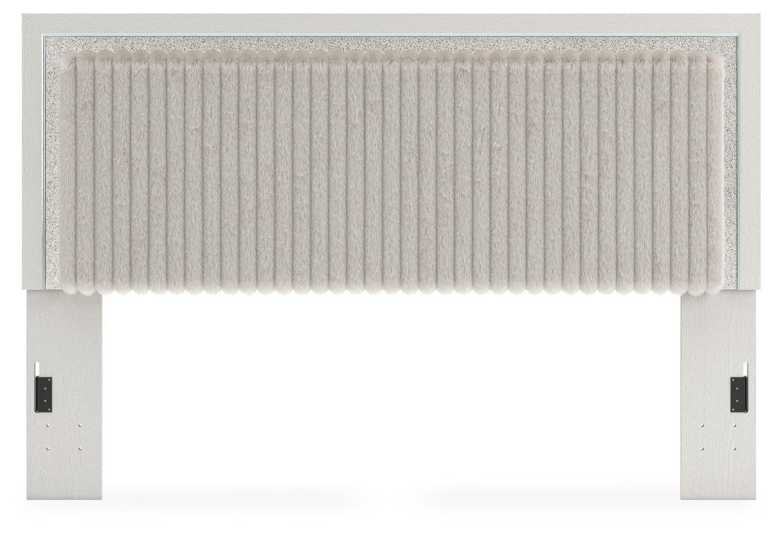 Birmonton King Upholstered Panel Headboard — White — view 2