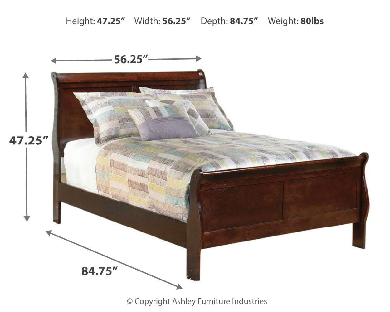 Alisdair Full Sleigh Bed — Brown/Beige — view 4