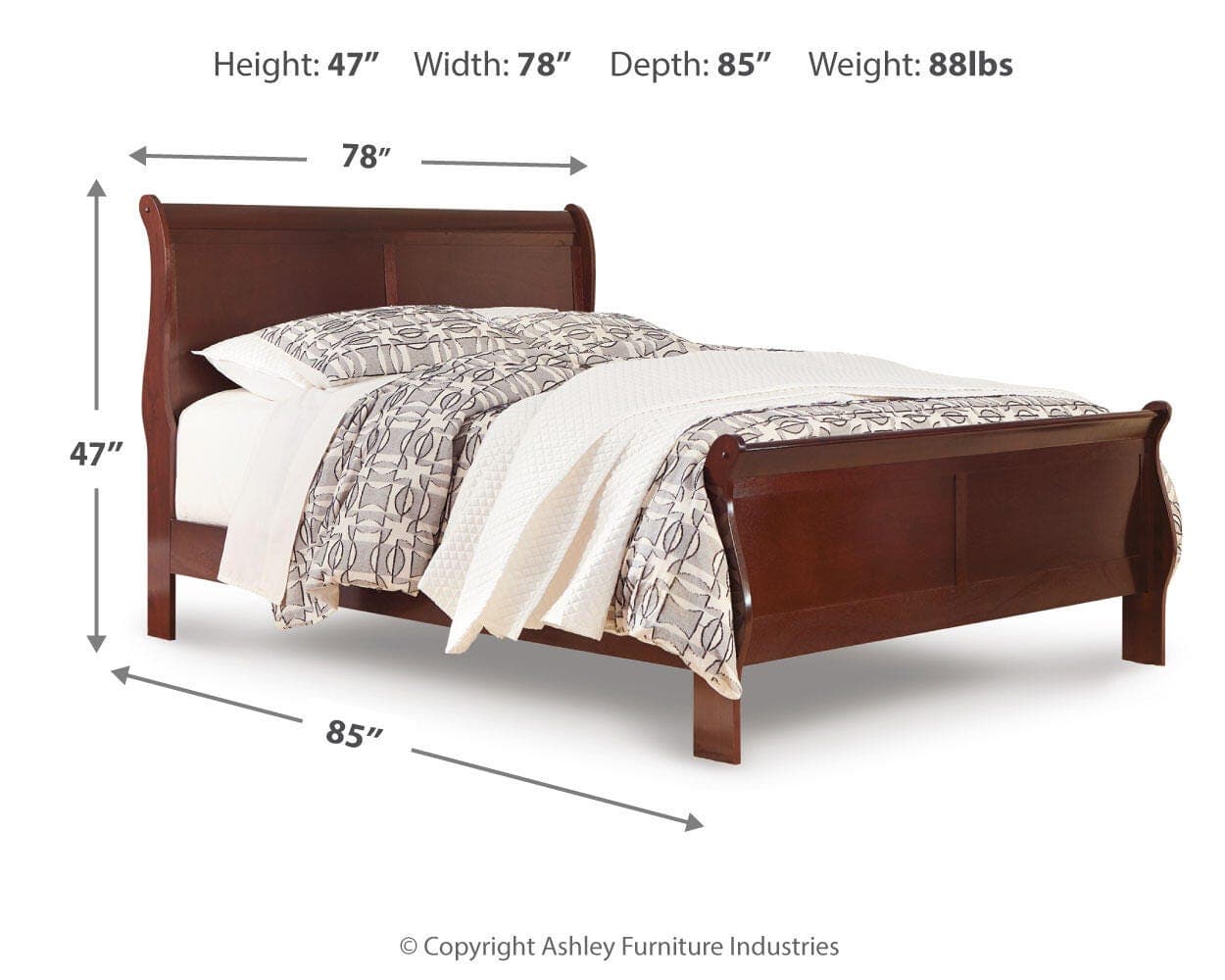 Alisdair King Sleigh Bed — Brown/Beige — view 4