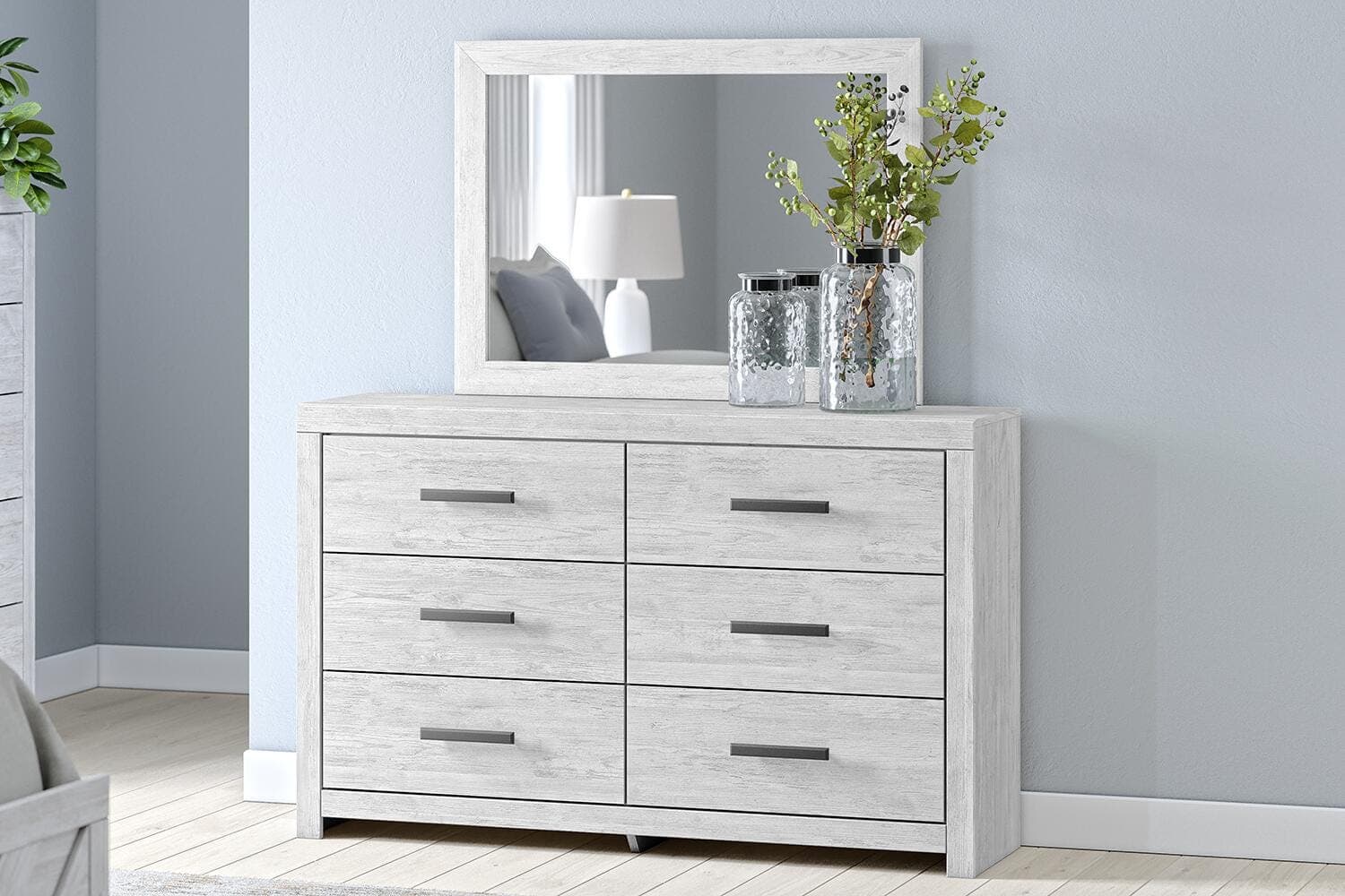Cayboni Dresser and Mirror — White — view 2