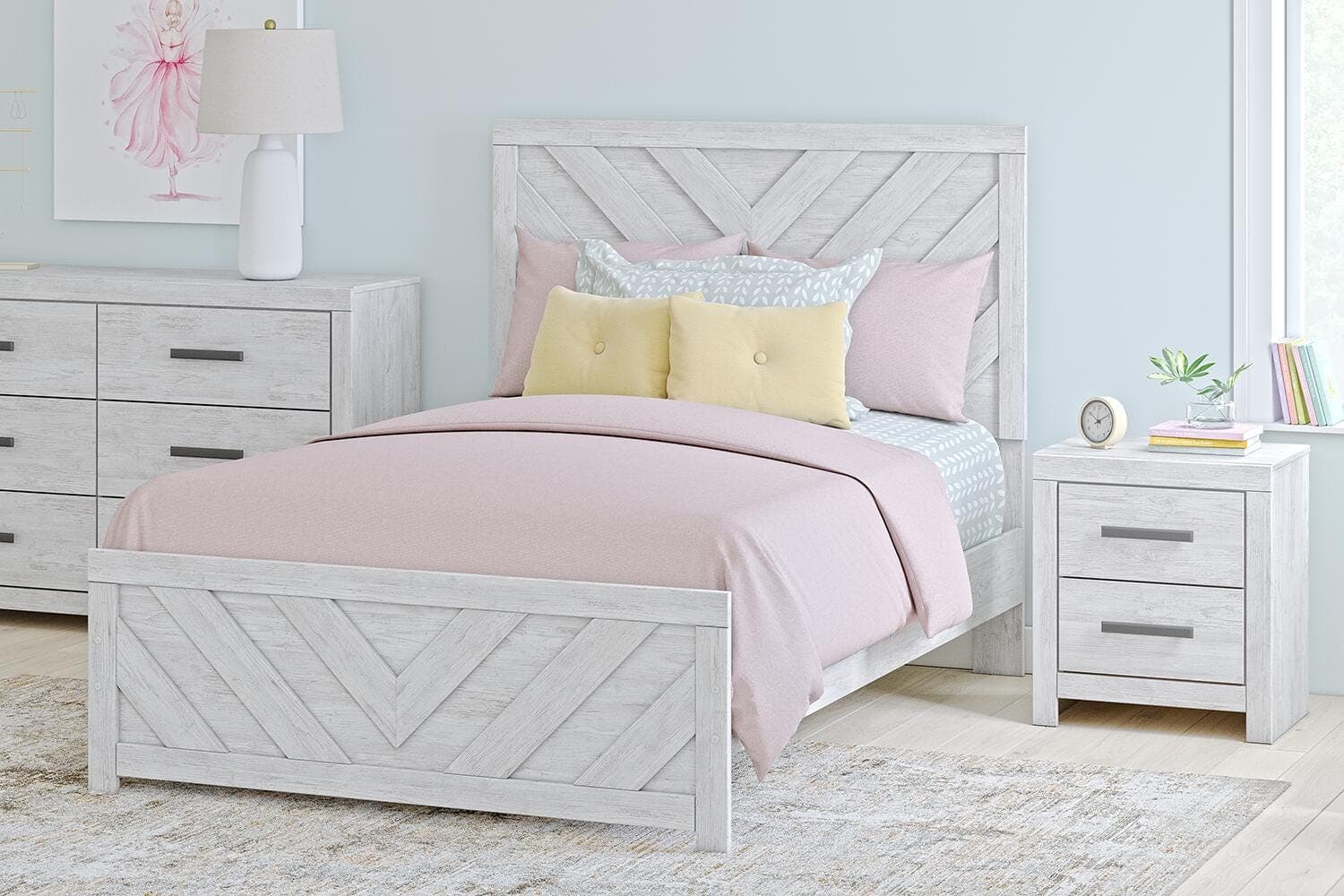 Cayboni Full Panel Bed — White — view 2