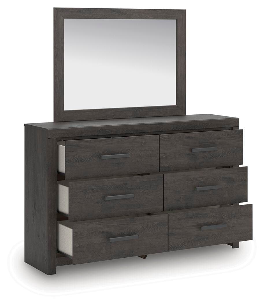 Prendonea Dresser and Mirror — Black/Gray — view 4