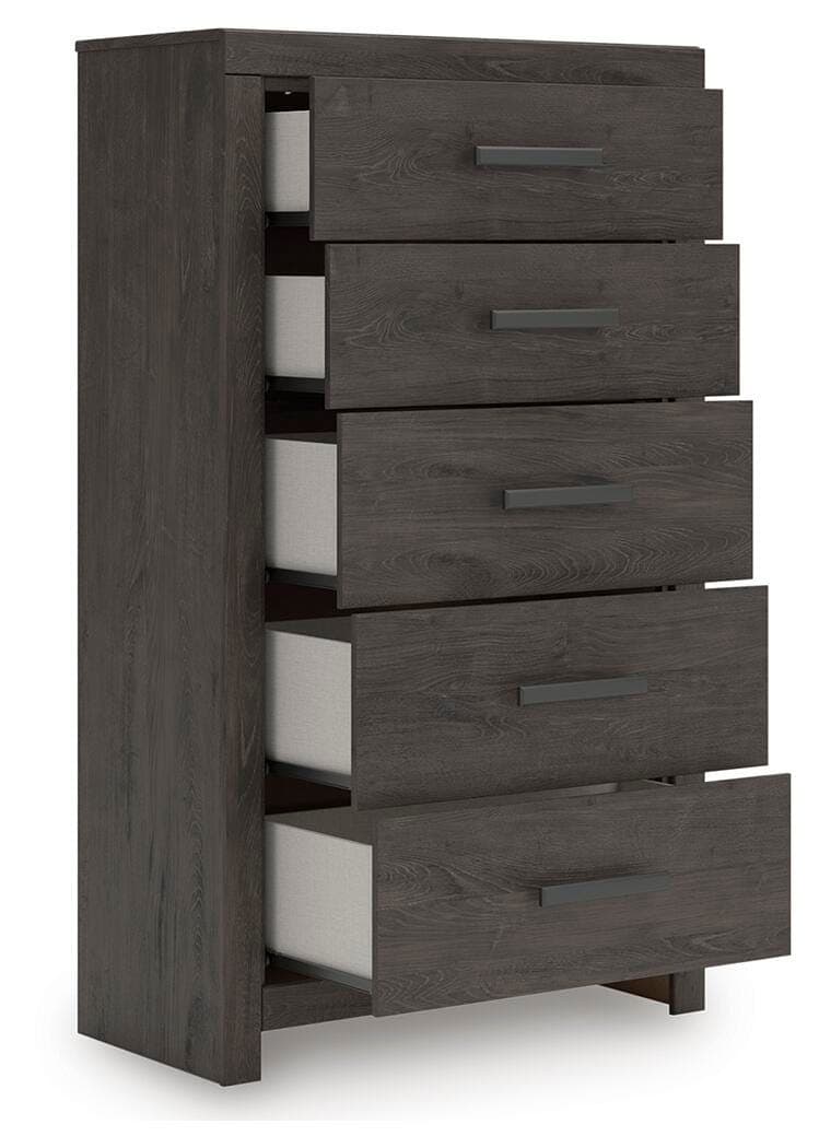 Prendonea Chest of Drawers — Black/Gray — view 4