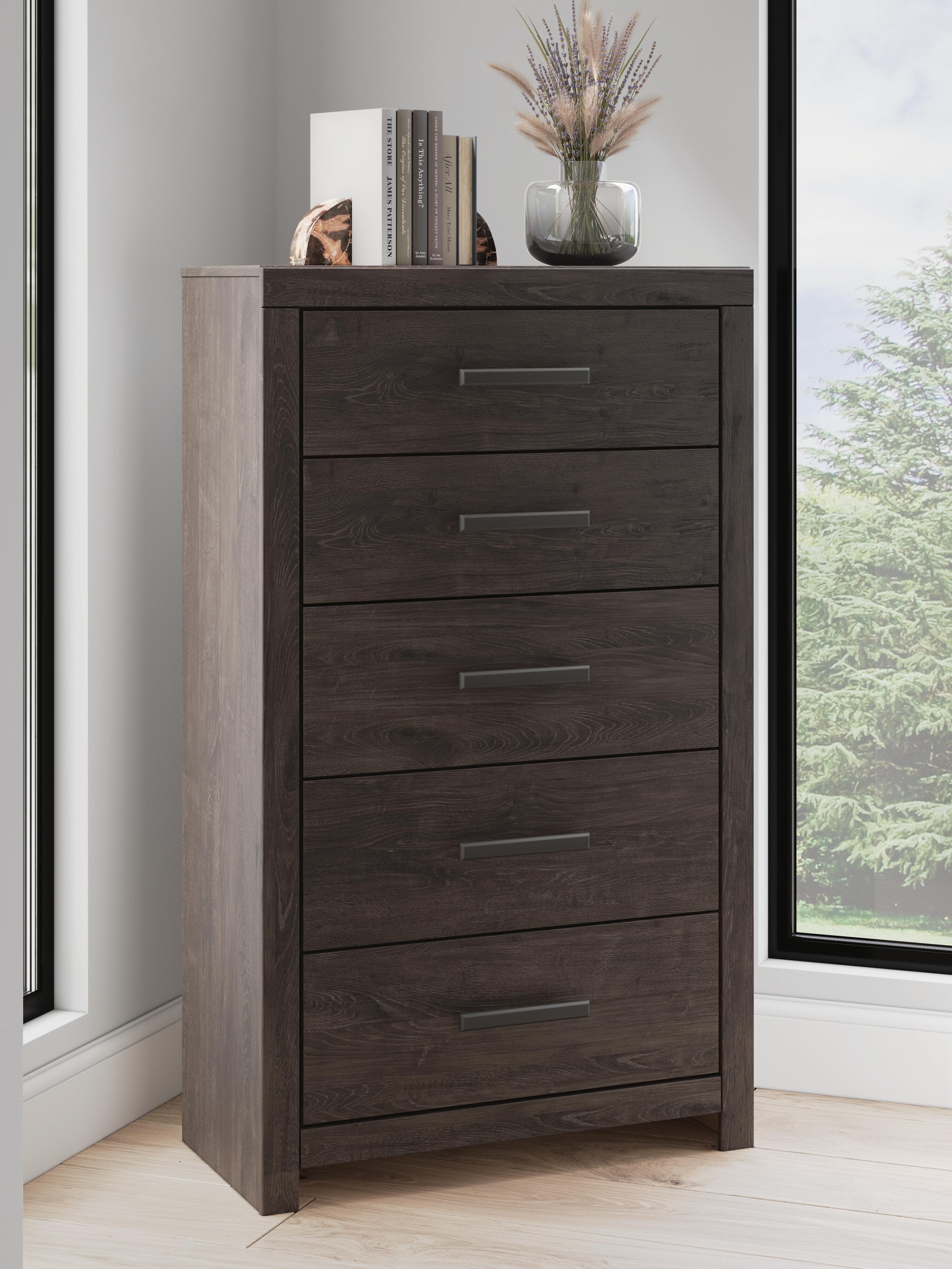 Prendonea Chest of Drawers — Black/Gray — view 2